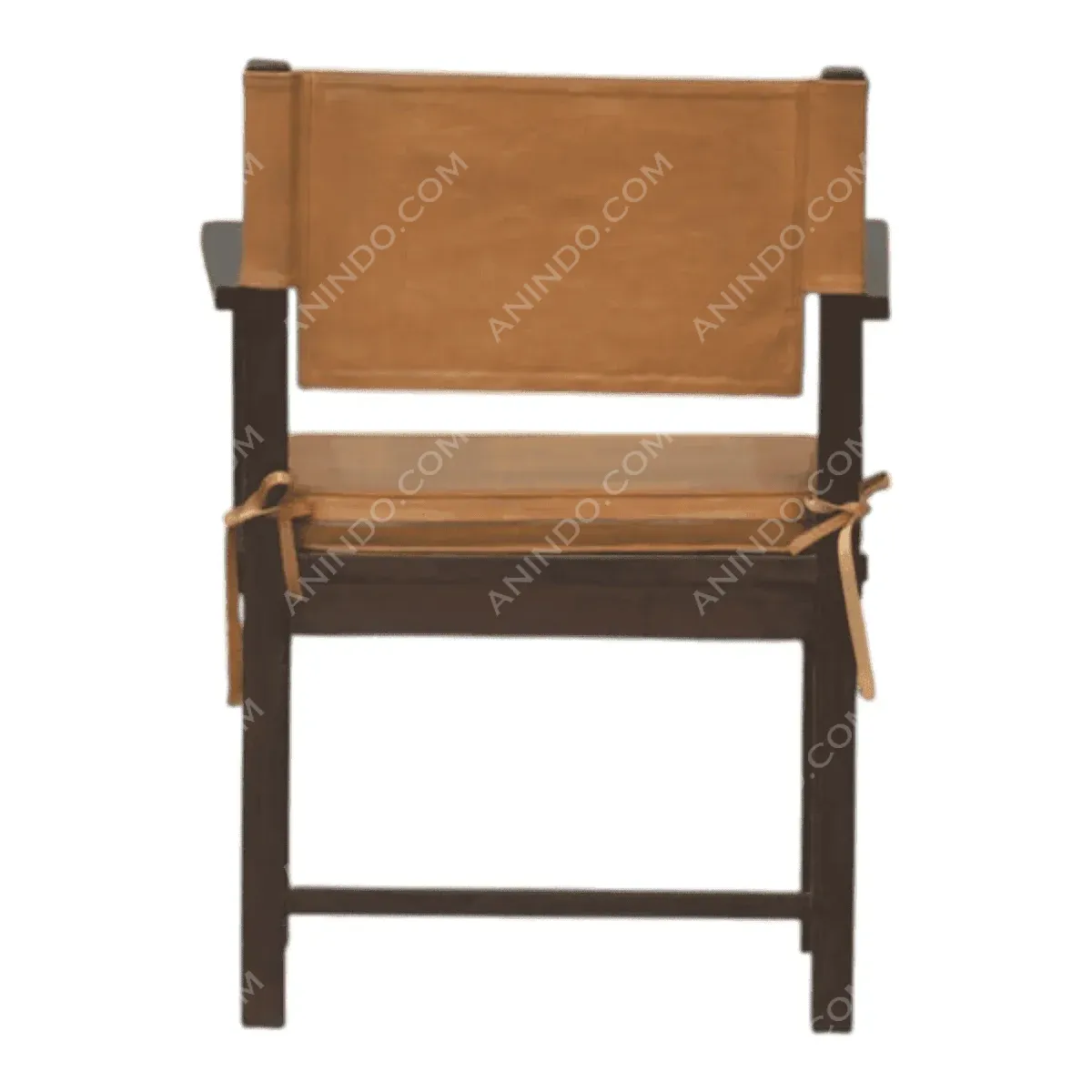 Stylish wooden chair with leather seat and backrest