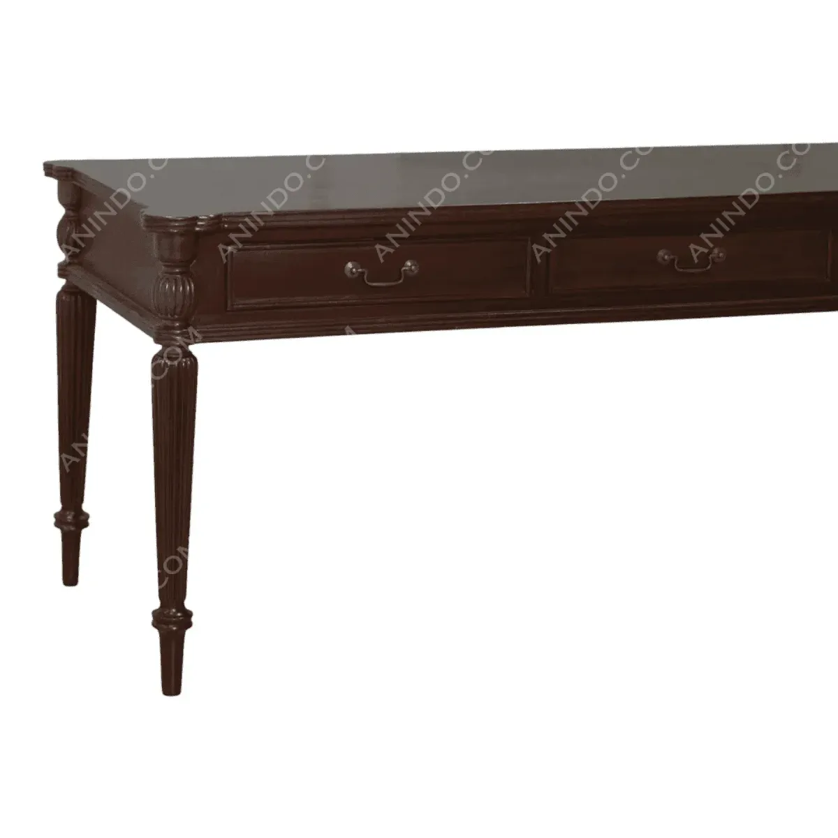 Elegant wooden desk with two drawers.