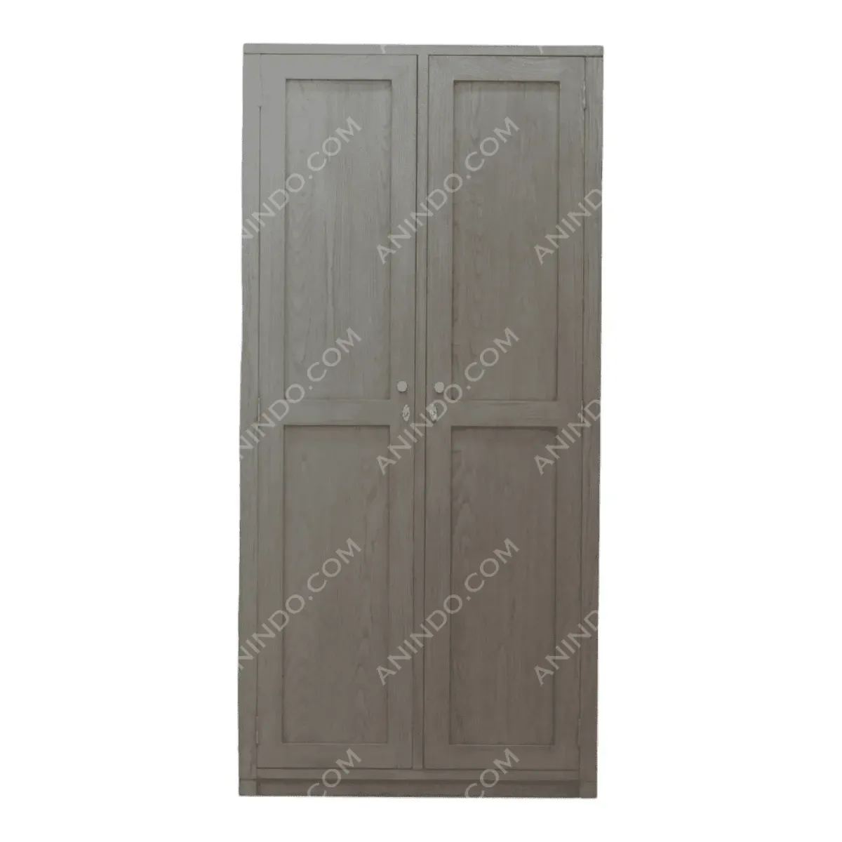Double-door wooden wardrobe in gray finish