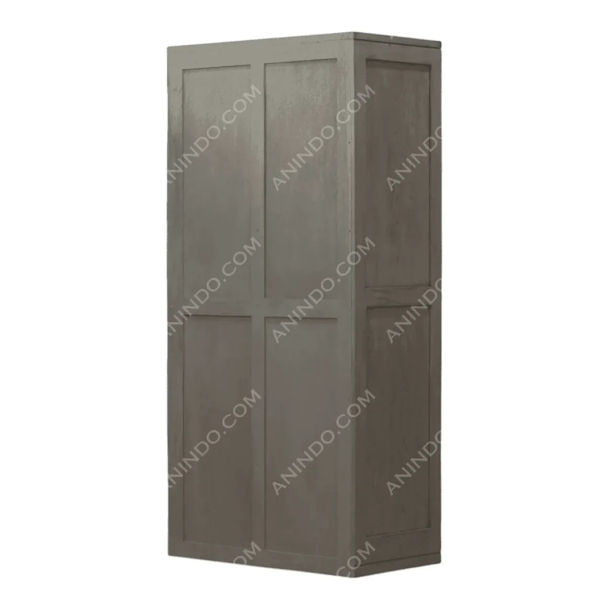 Tall wooden cabinet with a gray finish.