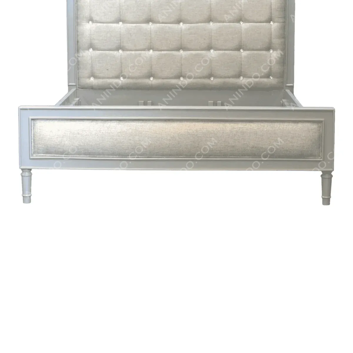 Stylish upholstered bed frame with tufted headboard