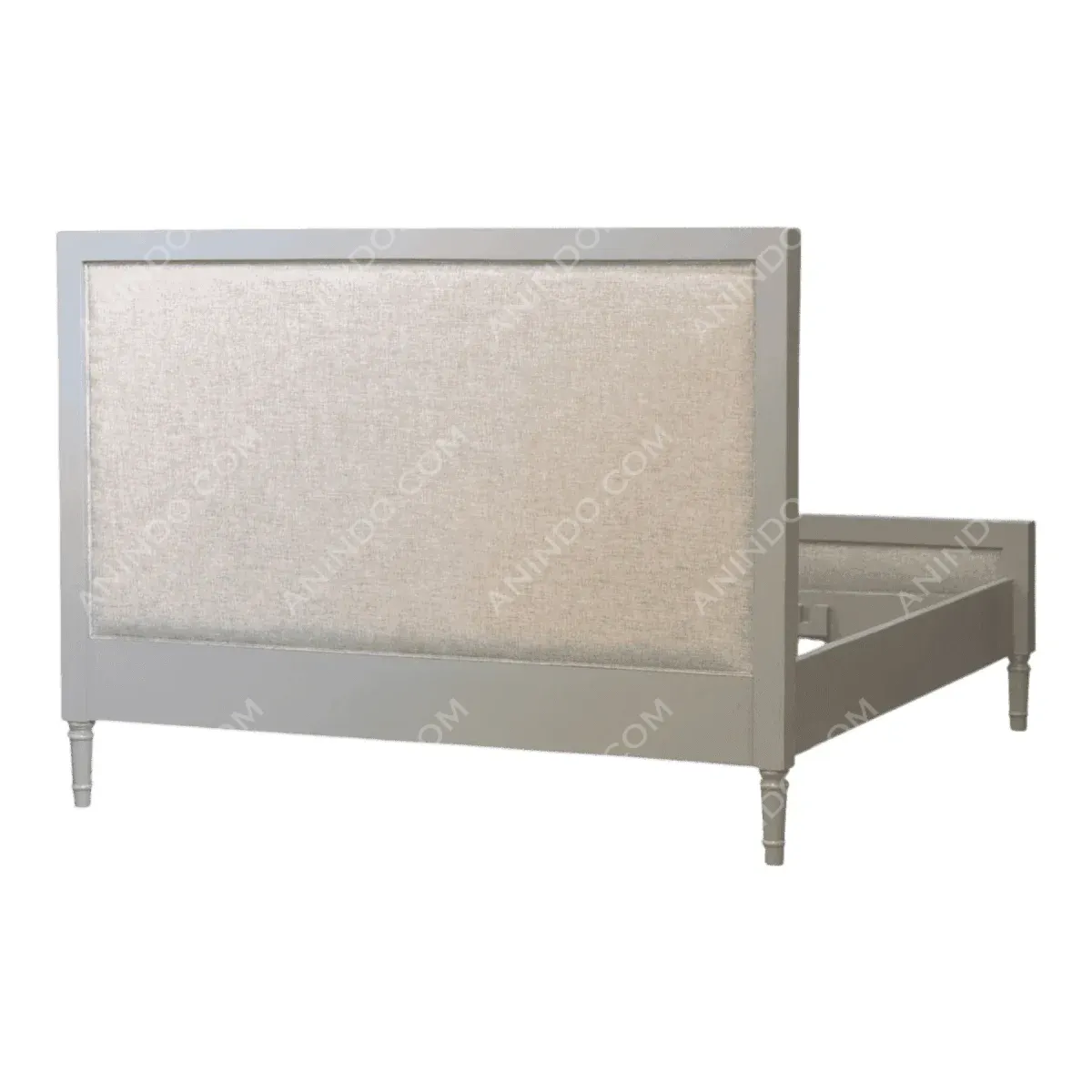 Elegant bed frame with padded headboard design.