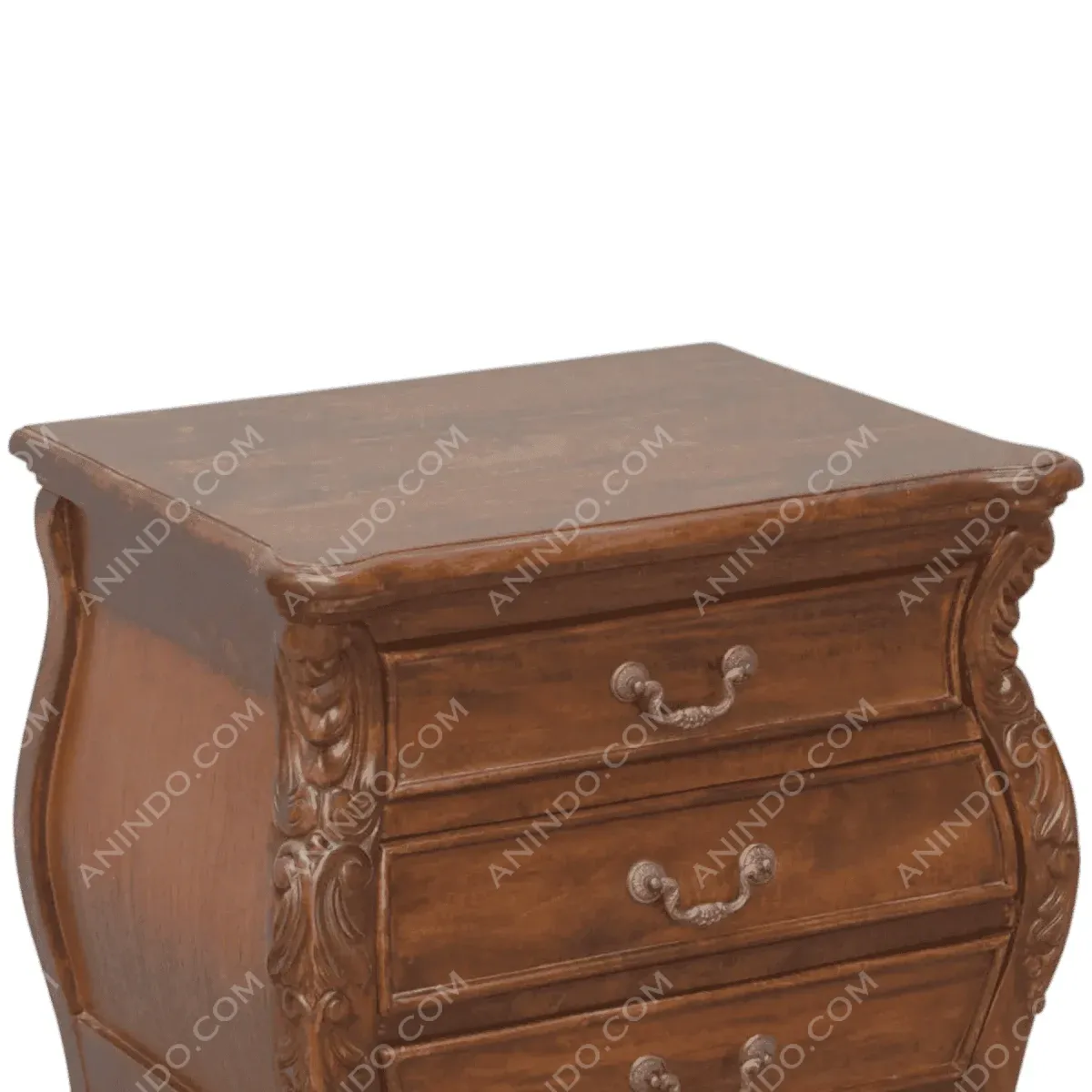 Elegant wooden nightstand with ornate details