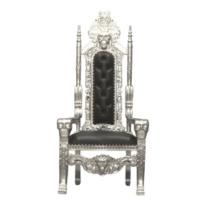 Elegant throne with intricate silver detailing