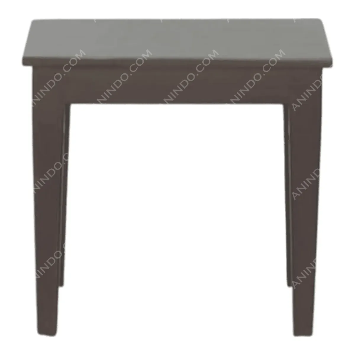 Simple dark wooden table with four legs.