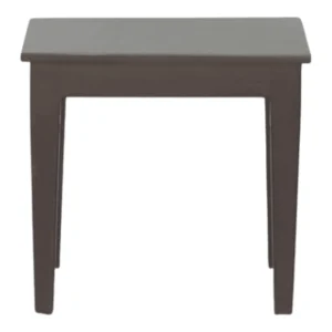 Simple dark wooden table with four legs.