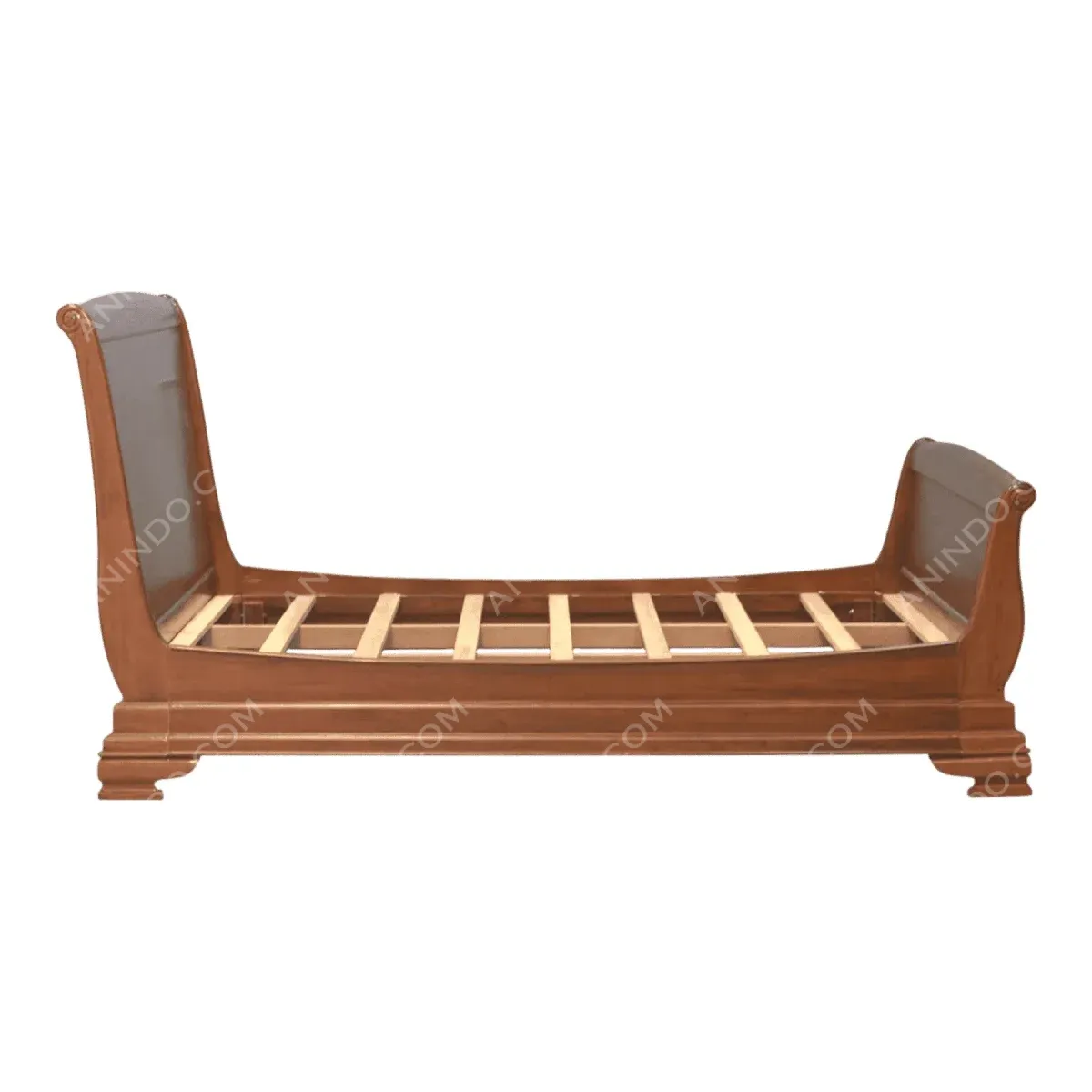 Wooden bed frame with slatted base