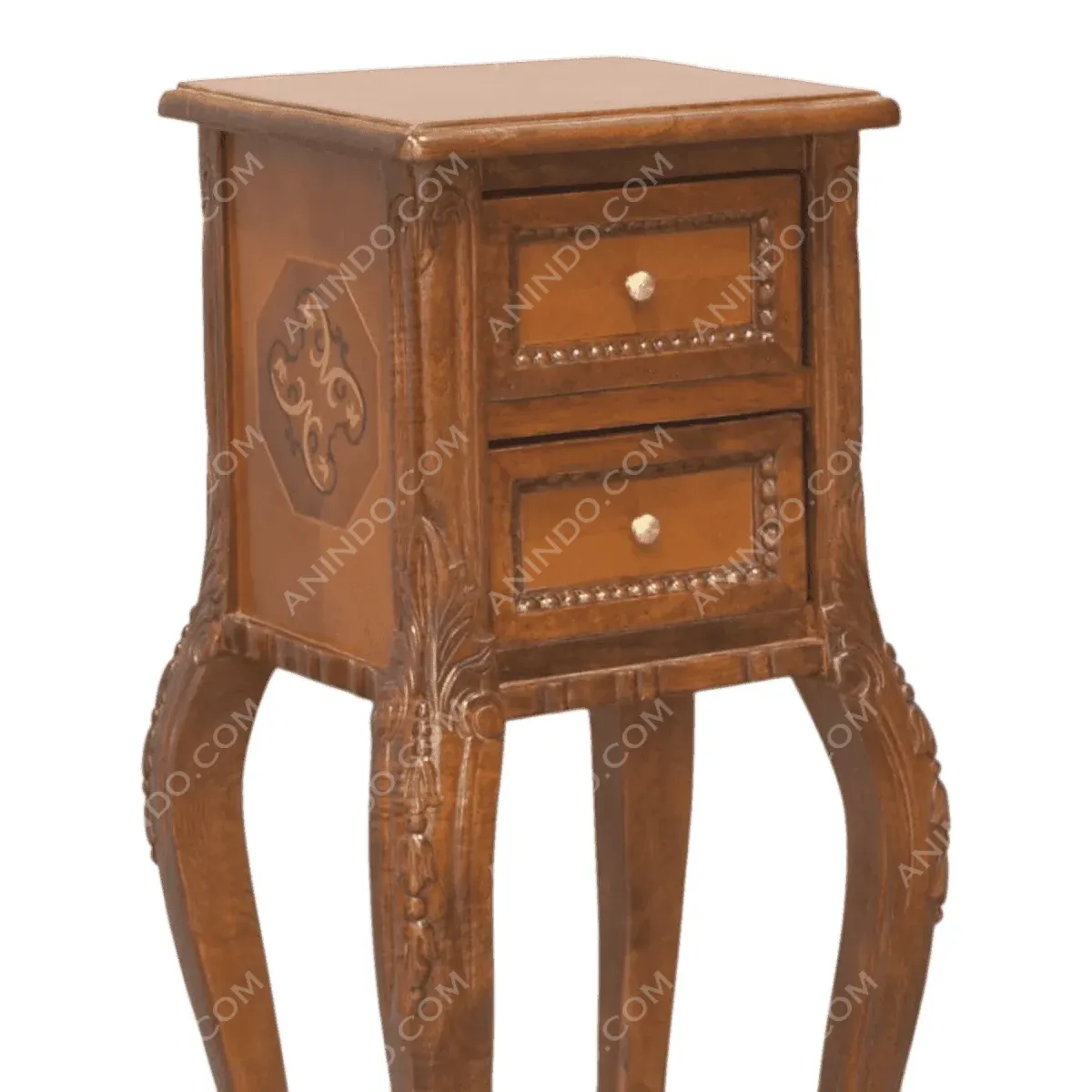 Elegant wooden nightstand with two drawers