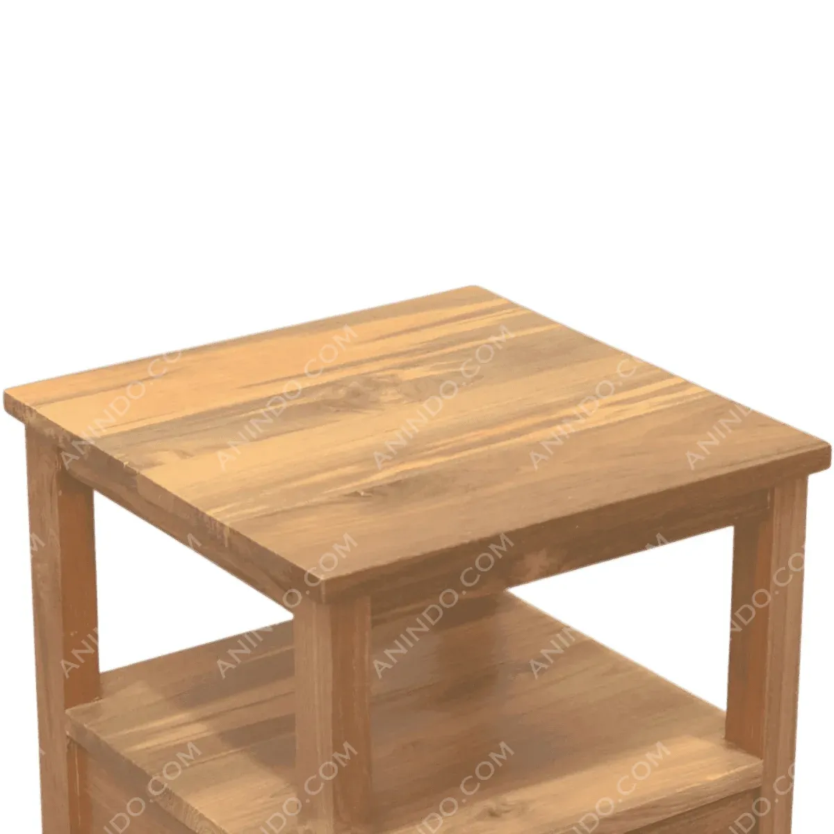 Wooden side table with two shelves