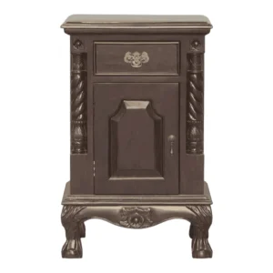 Elegant wooden nightstand with ornate details