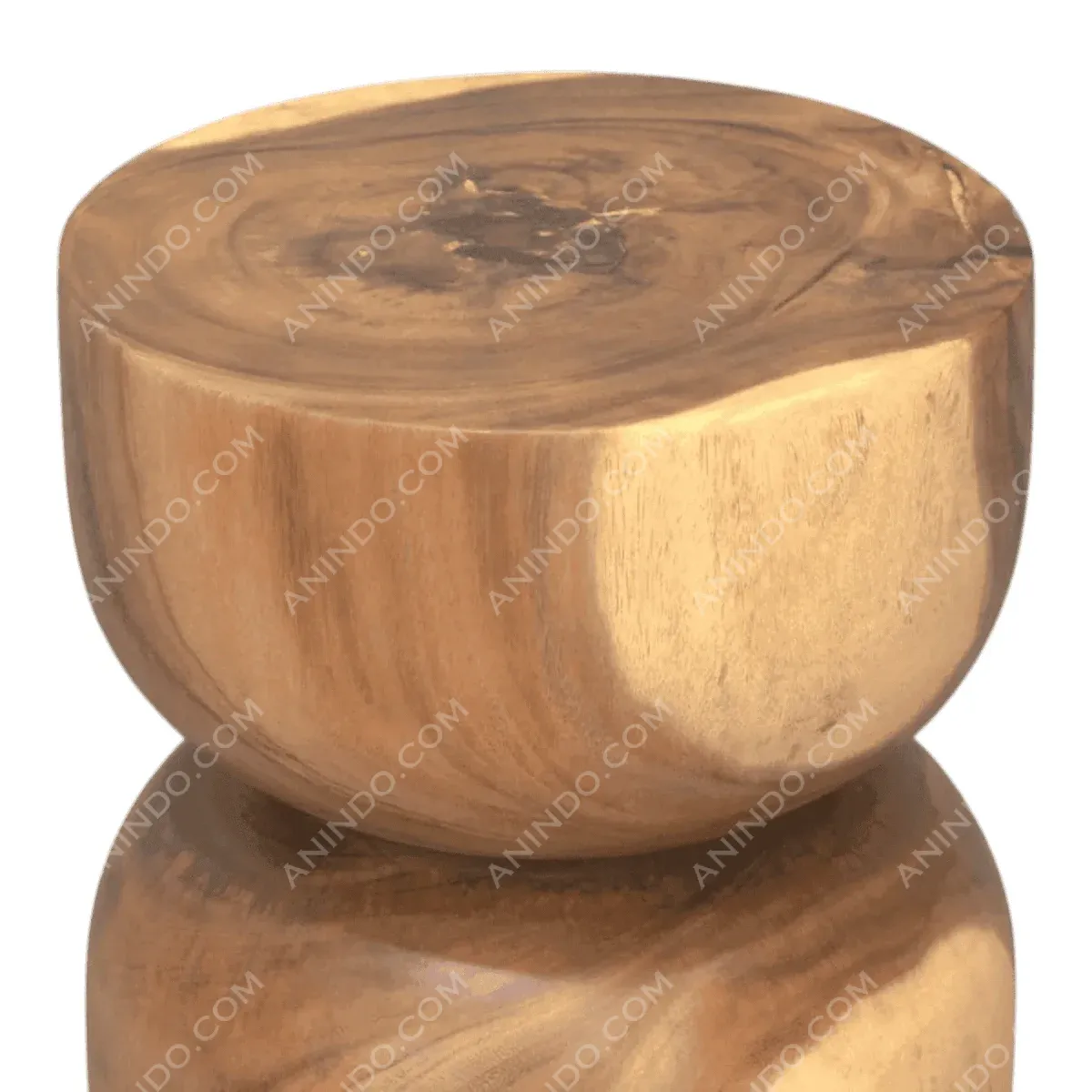 Round wooden stool with a smooth finish