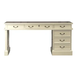 Elegant white desk with multiple drawers