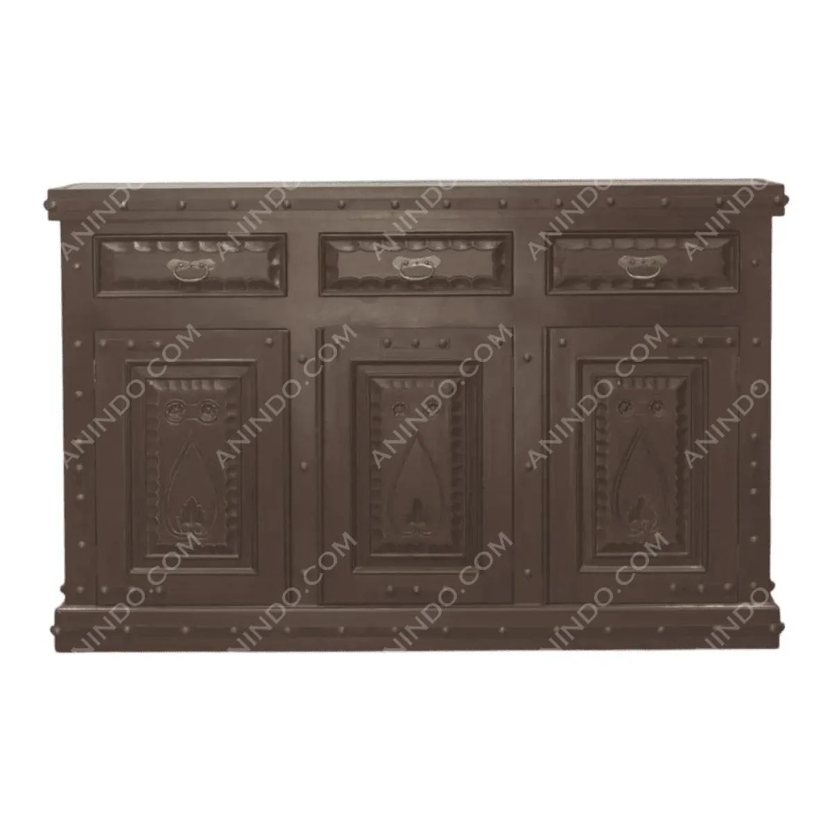 Decorative wooden sideboard with three drawers