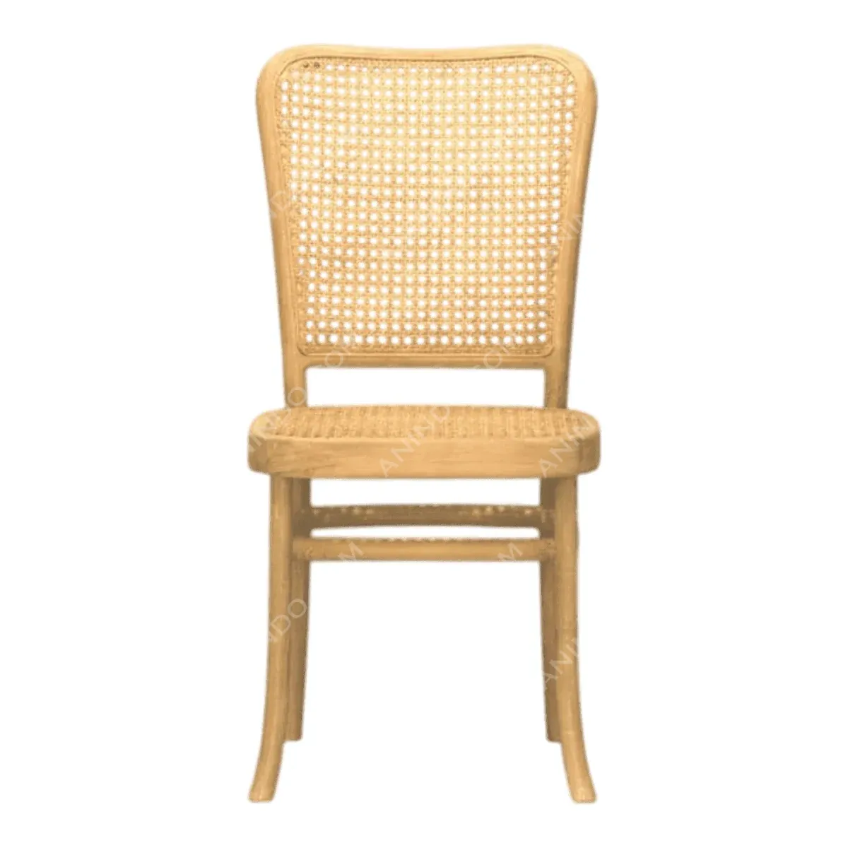 Elegant woven chair with wooden frame