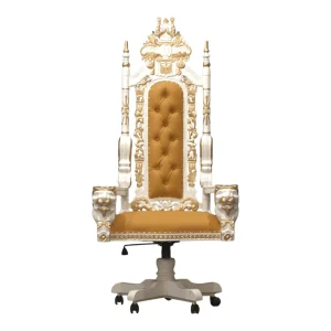 Luxurious golden and white executive throne chair