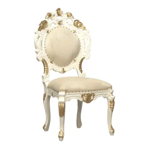 Elegant white and gold vintage chair design