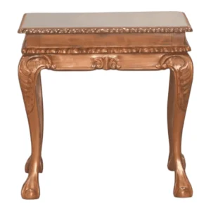 Elegant wooden side table with decorative legs