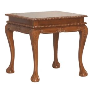 Wooden side table with ornate legs