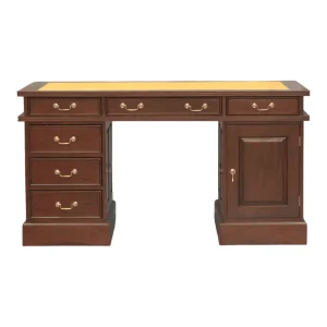 Elegant wooden desk with multiple drawers