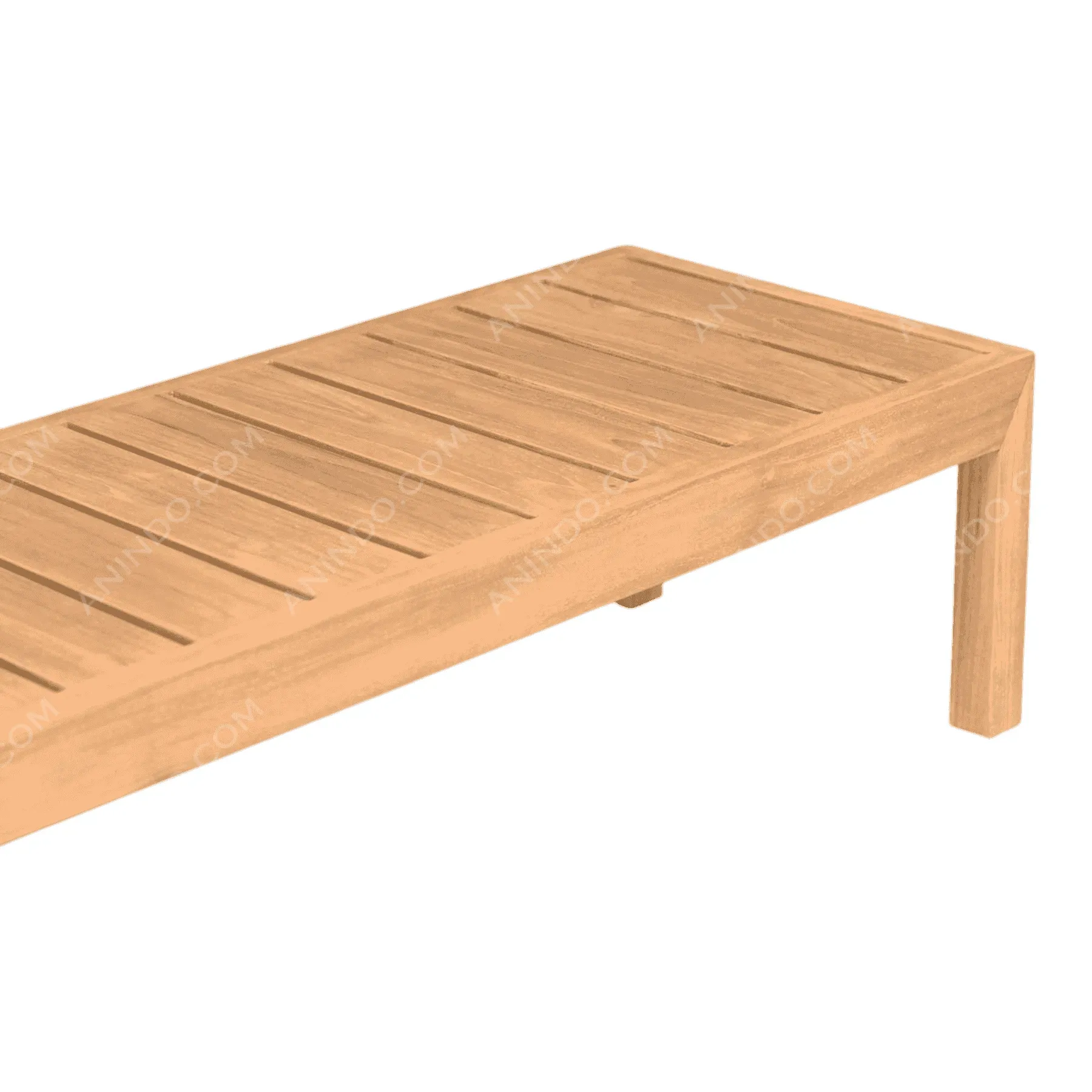 Wooden outdoor slatted bench with simple design