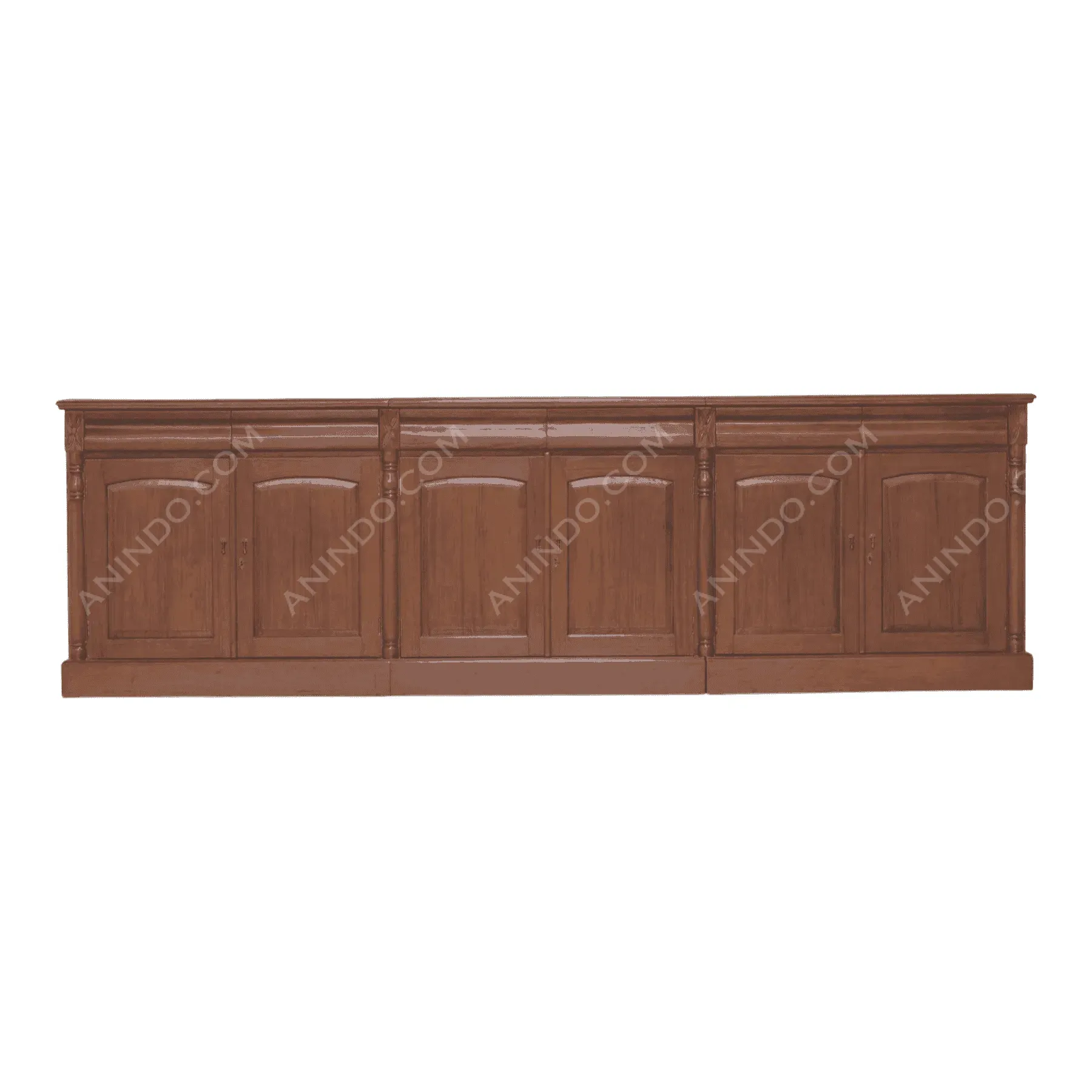 Large wooden cabinet with six doors