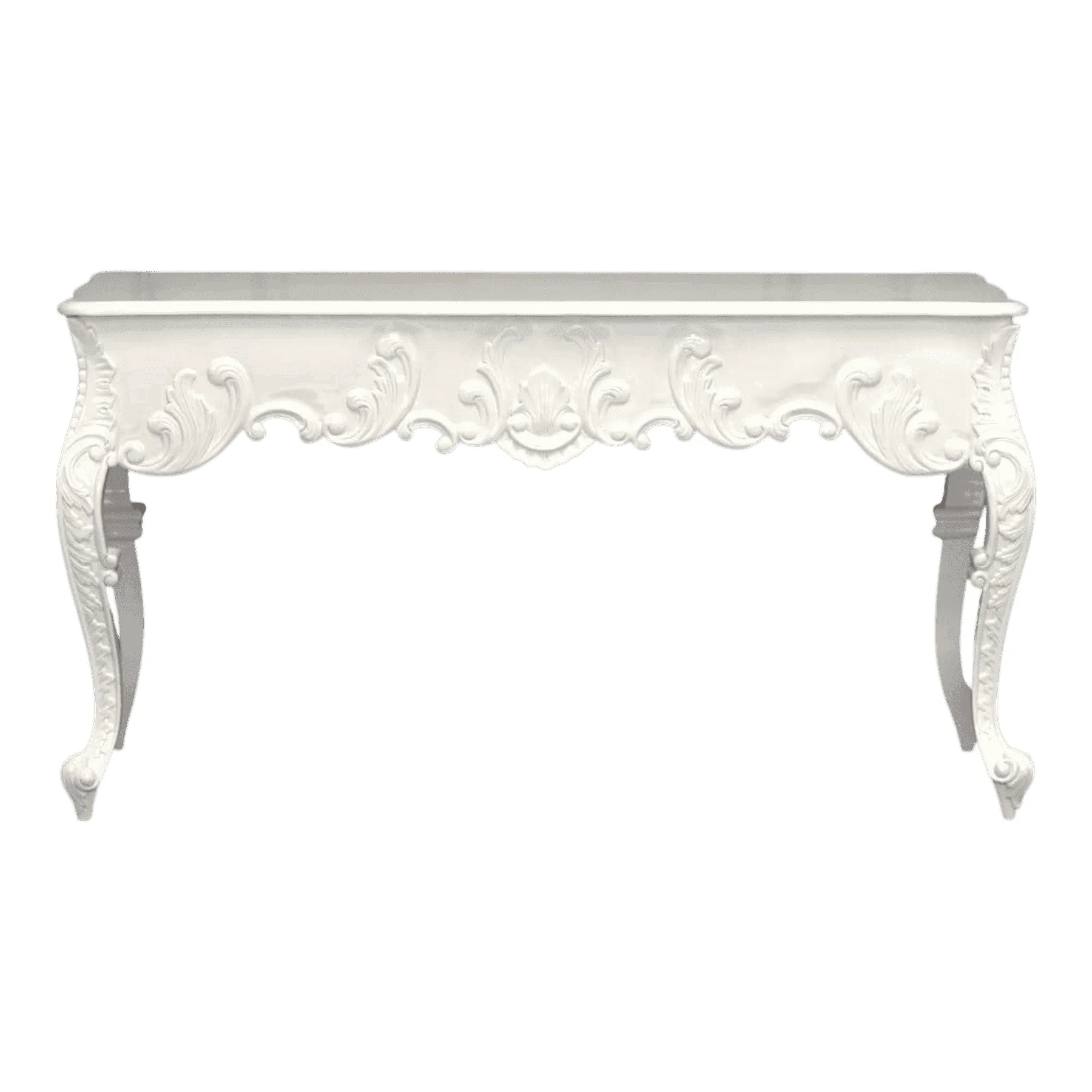 White ornate vintage console table