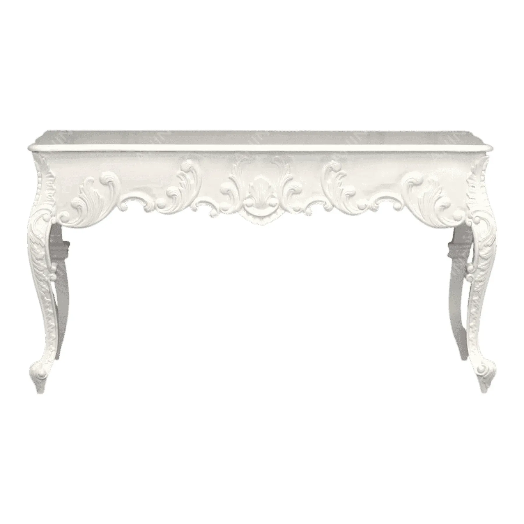 White ornate vintage console table