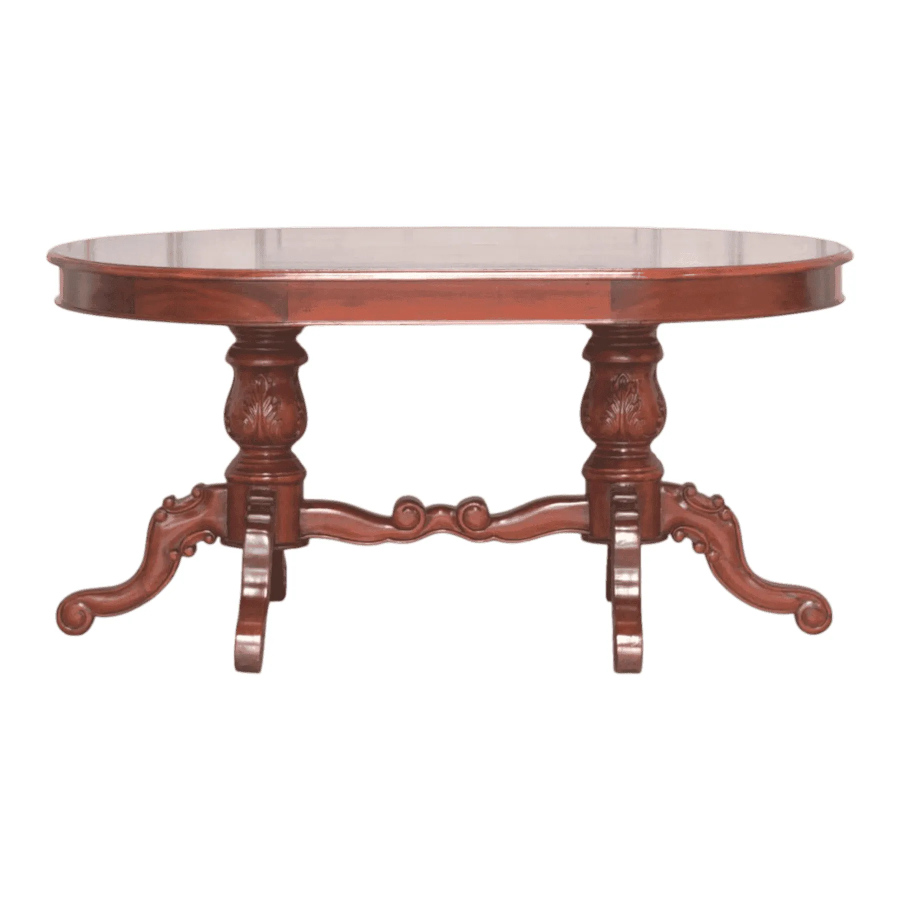 Antique wooden oval dining table
