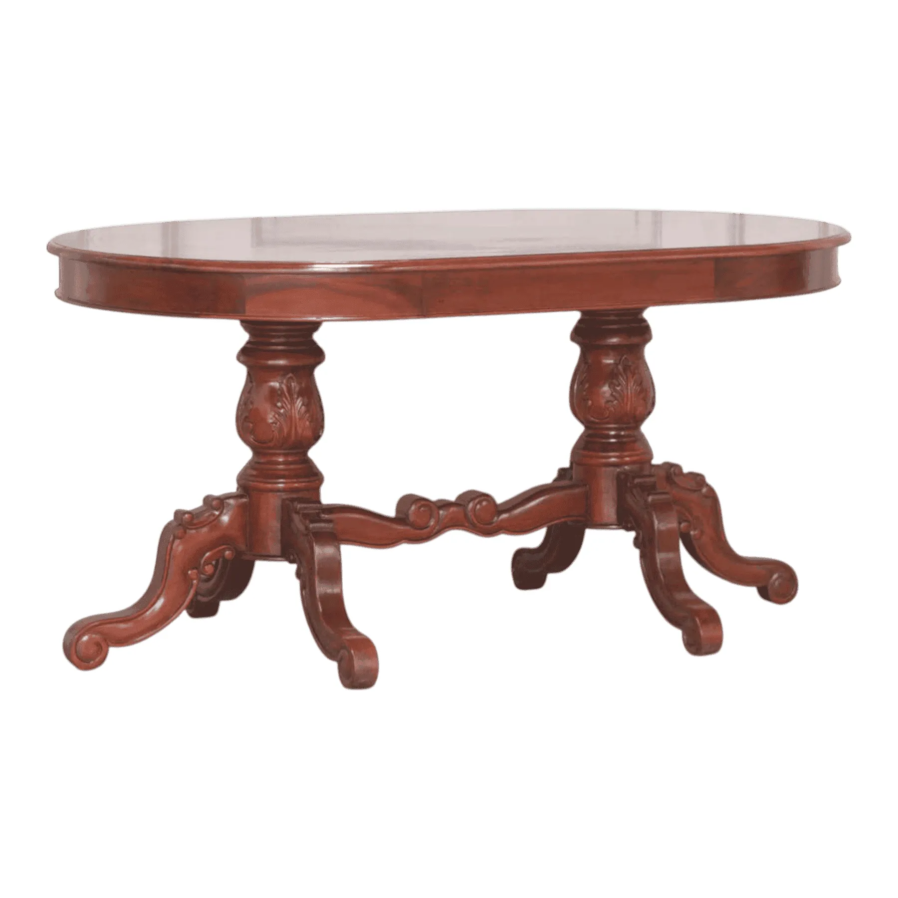 Vintage wooden oval dining table