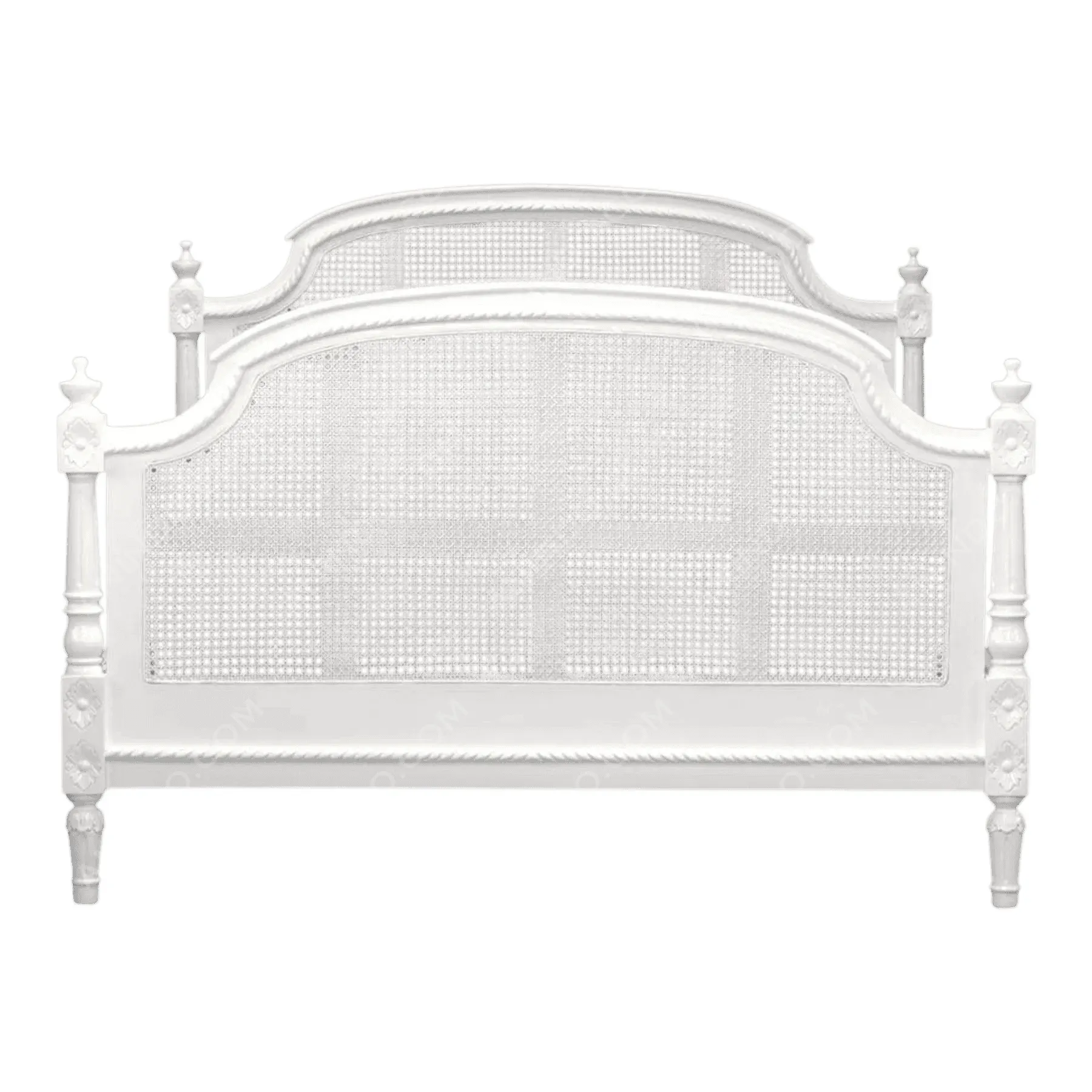 White wooden vintage bed frame