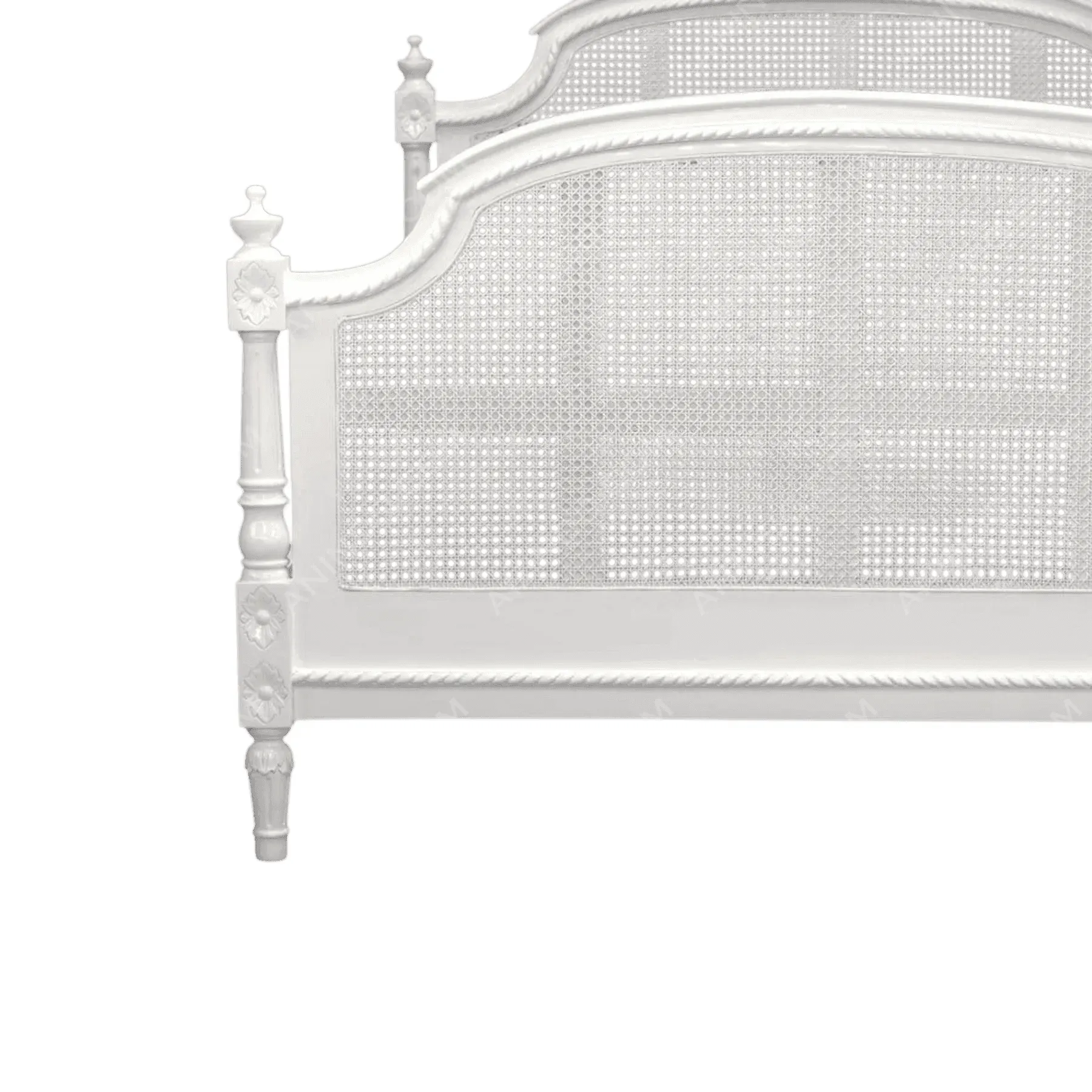 White vintage wooden bed frame design