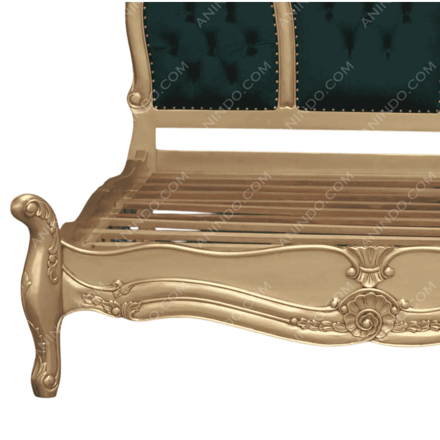 Luxurious gold carved bed frame