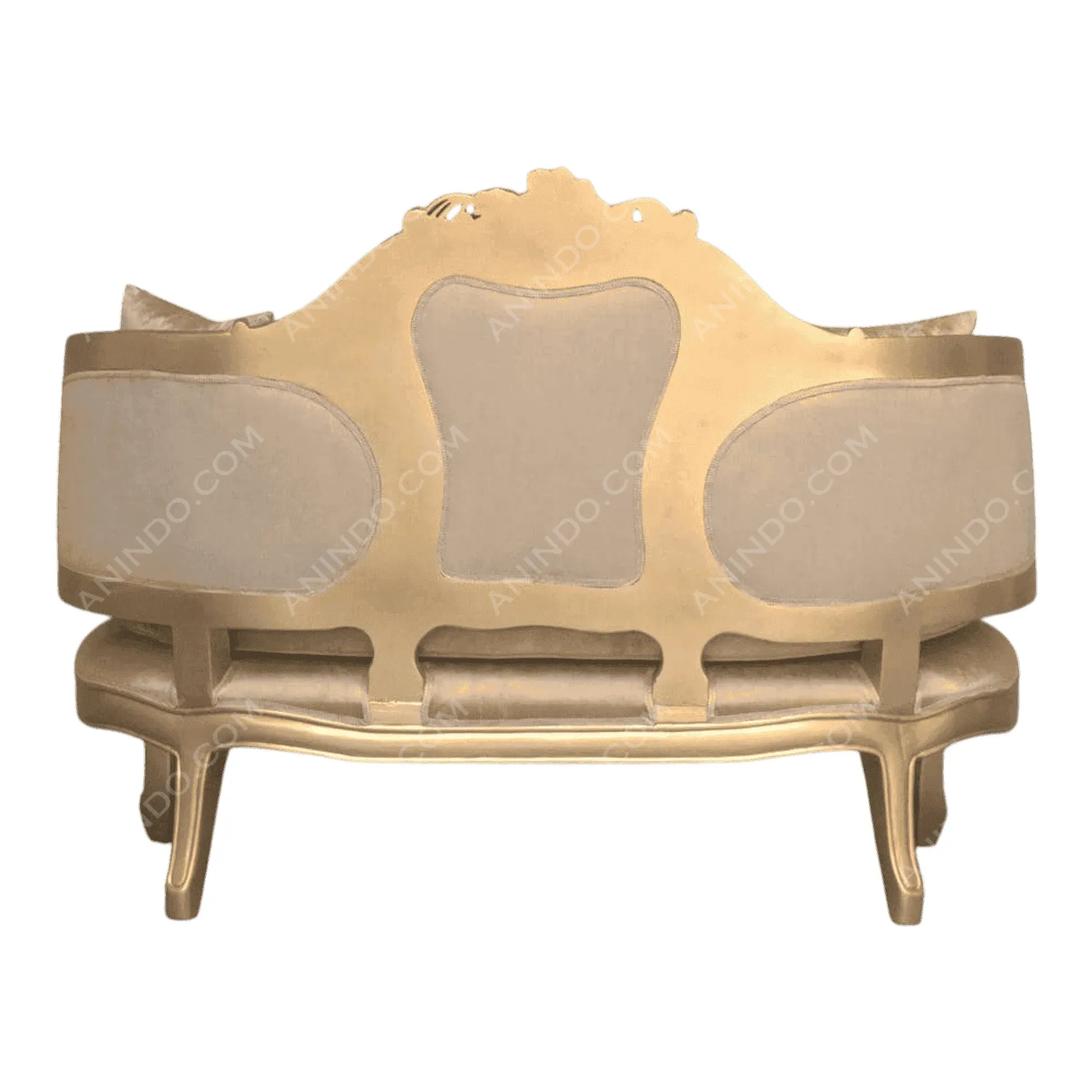 Elegant beige and gold vintage sofa