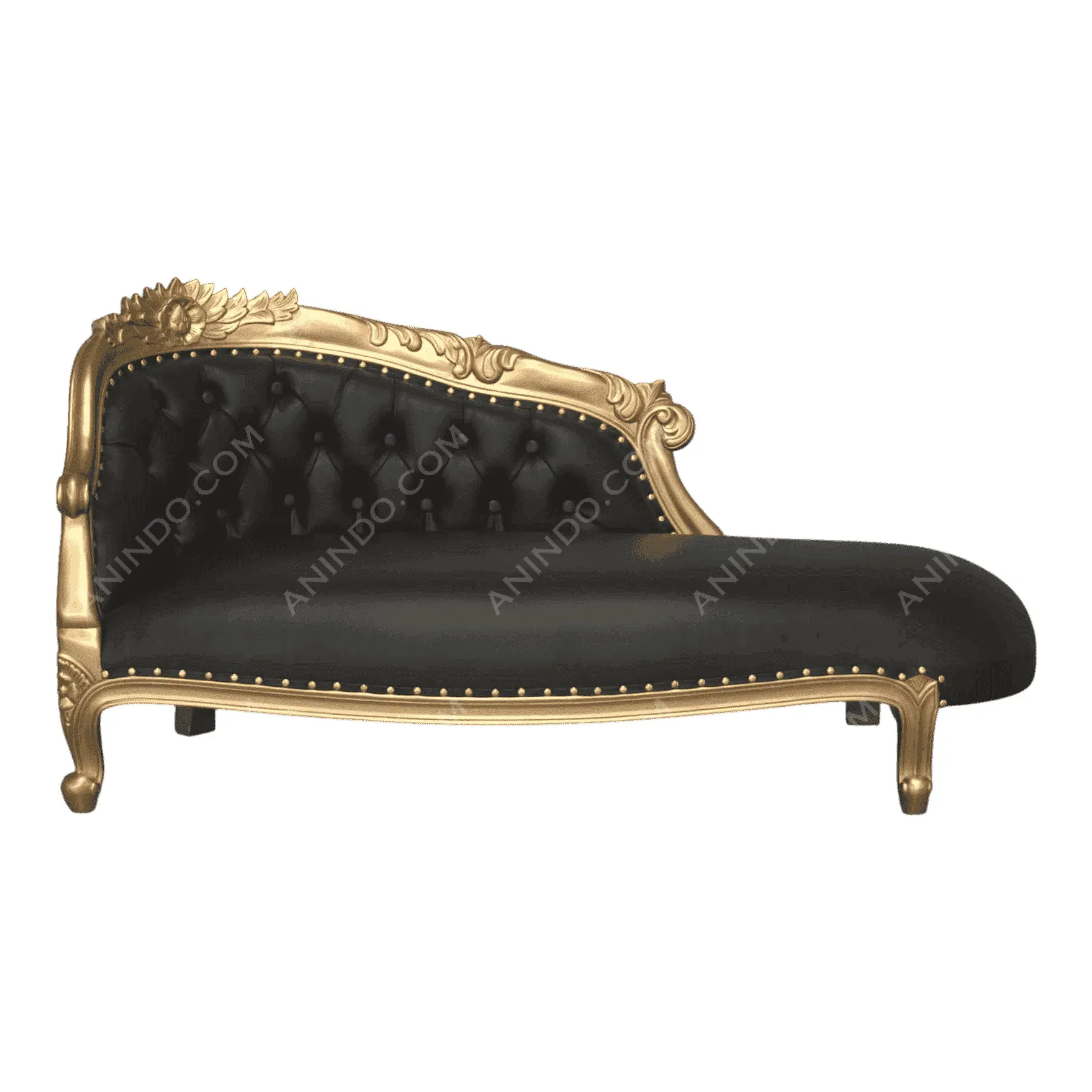 Black and gold vintage chaise lounge