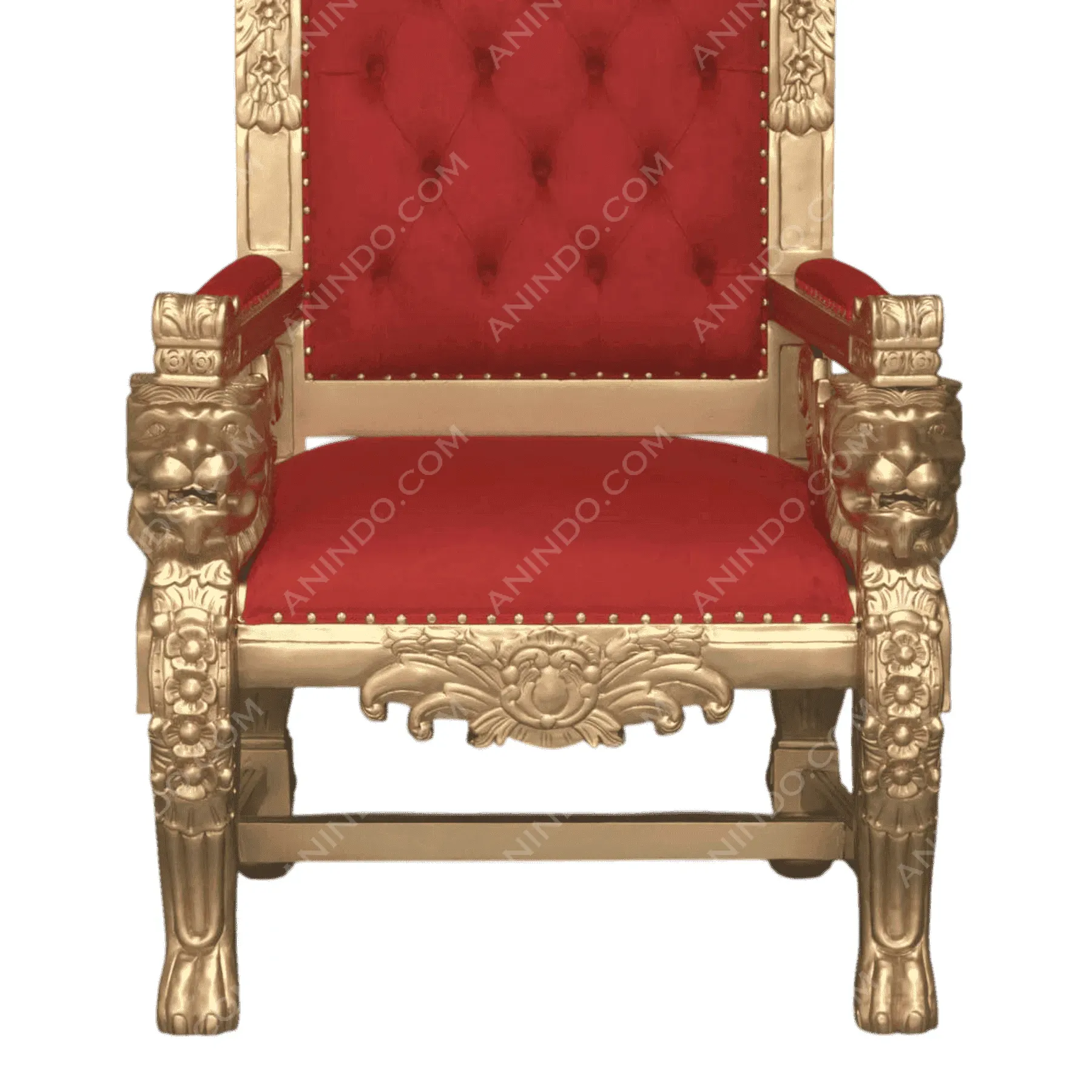 Red and gold ornate royal throne chair