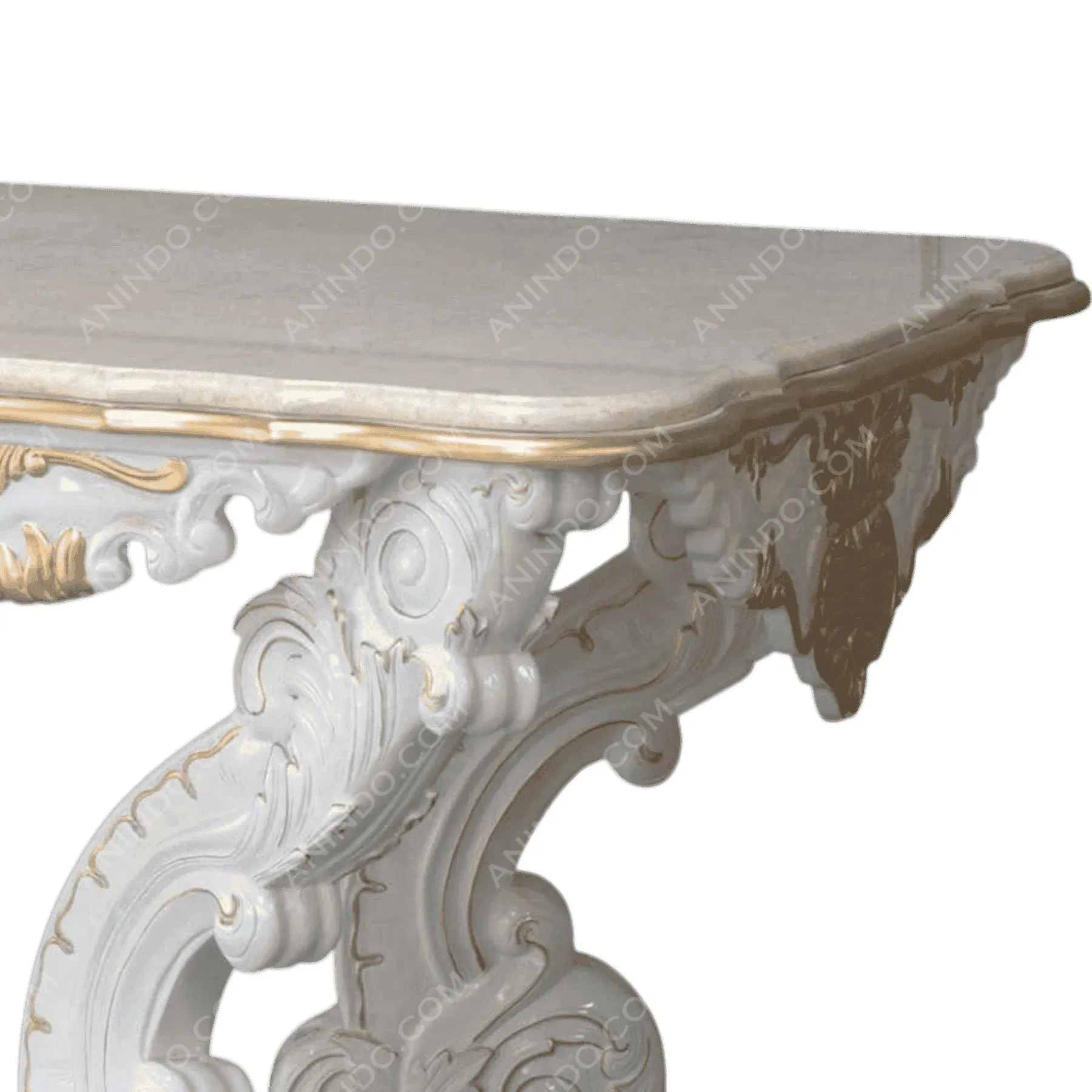 Ornate marble table with gold accents