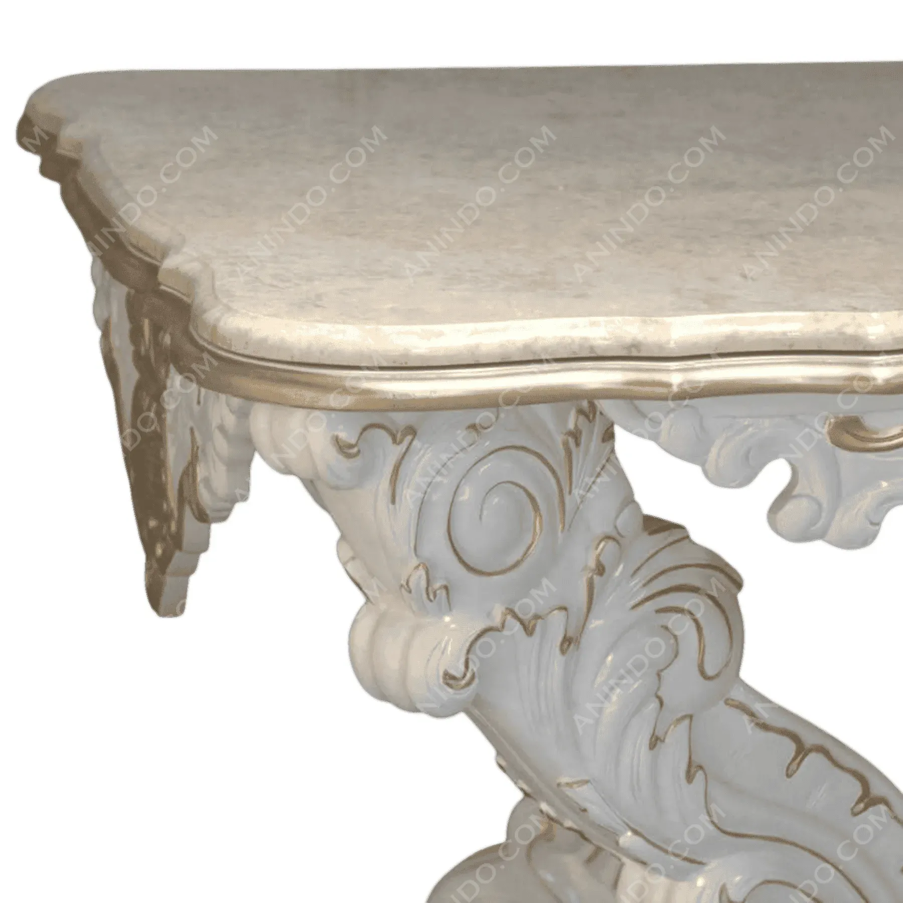 Ornate marble top table with carved legs