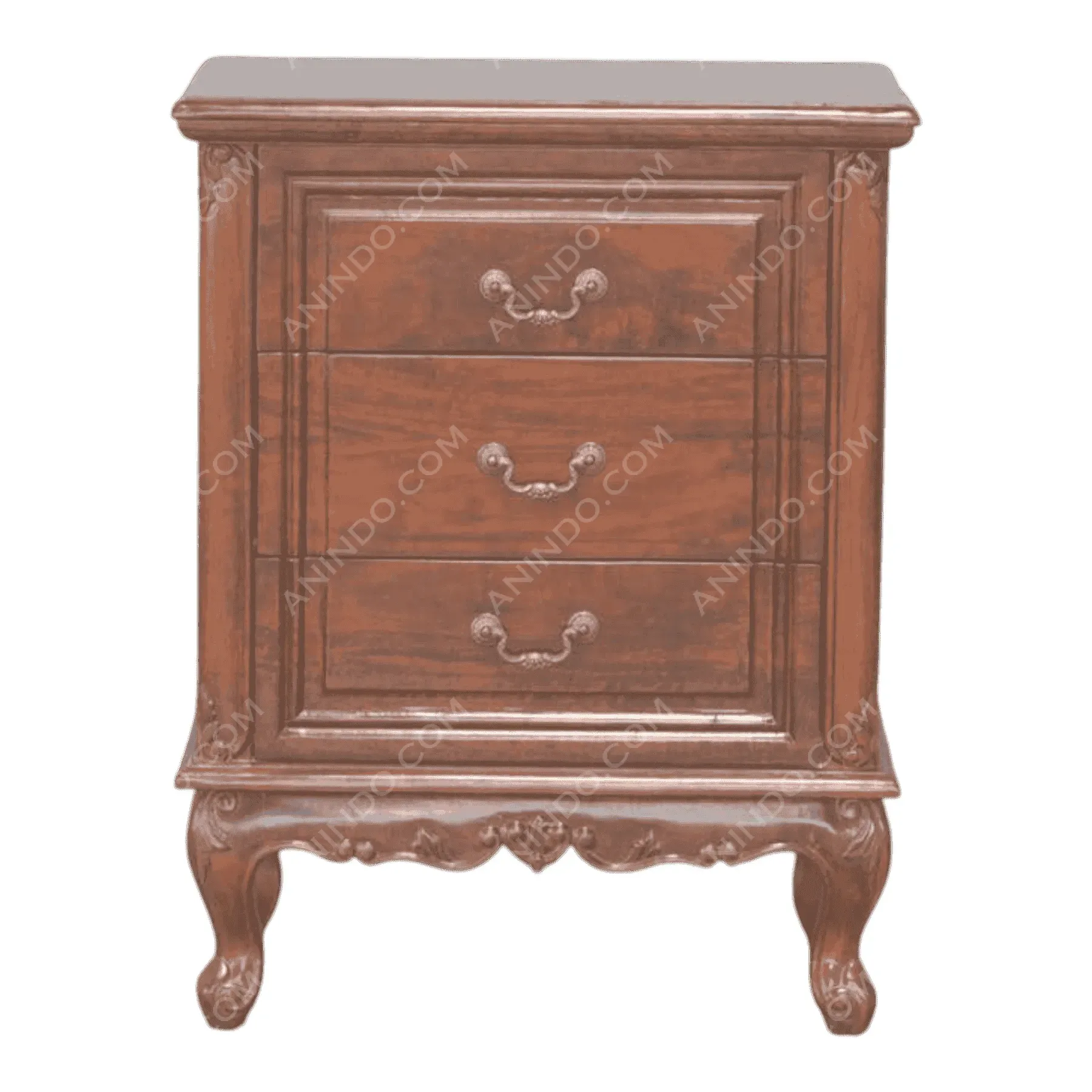 Vintage wooden dresser with three drawers