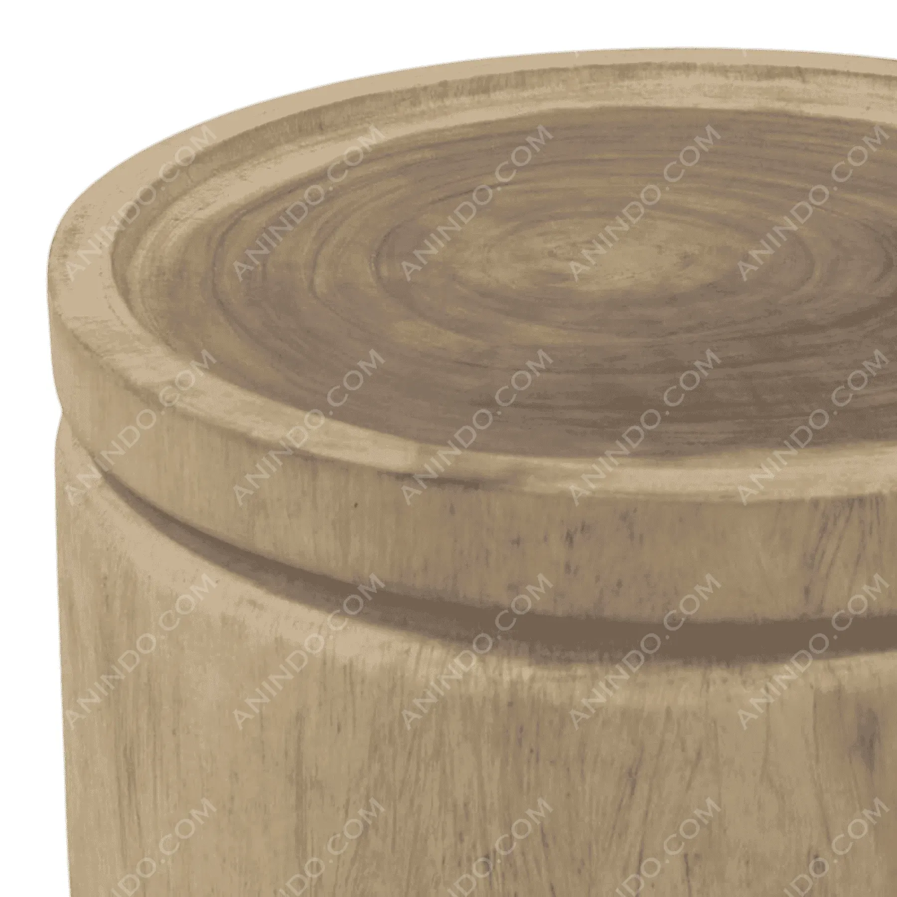 Close-up of round wooden stool top