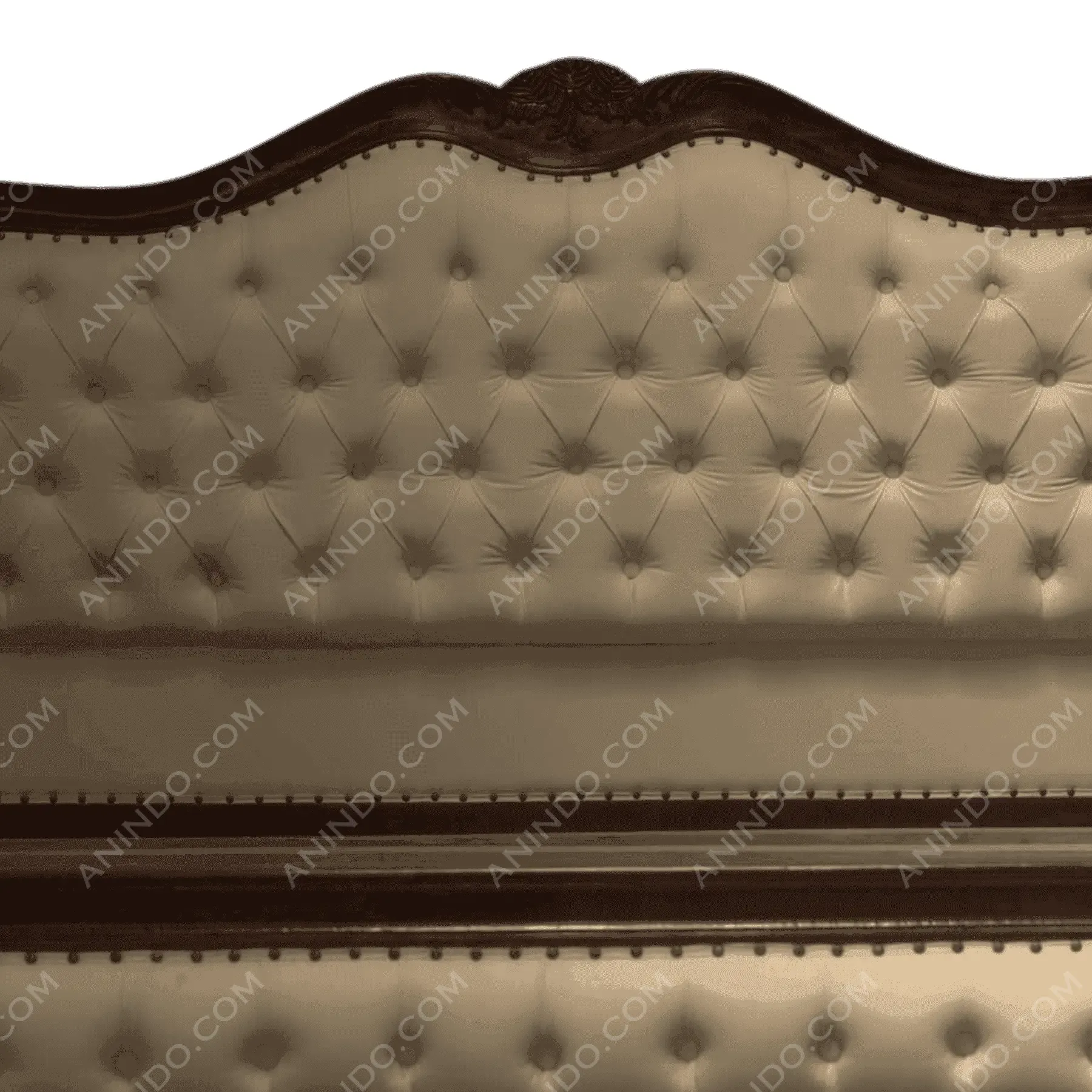 Elegant tufted headboard with wooden trim
