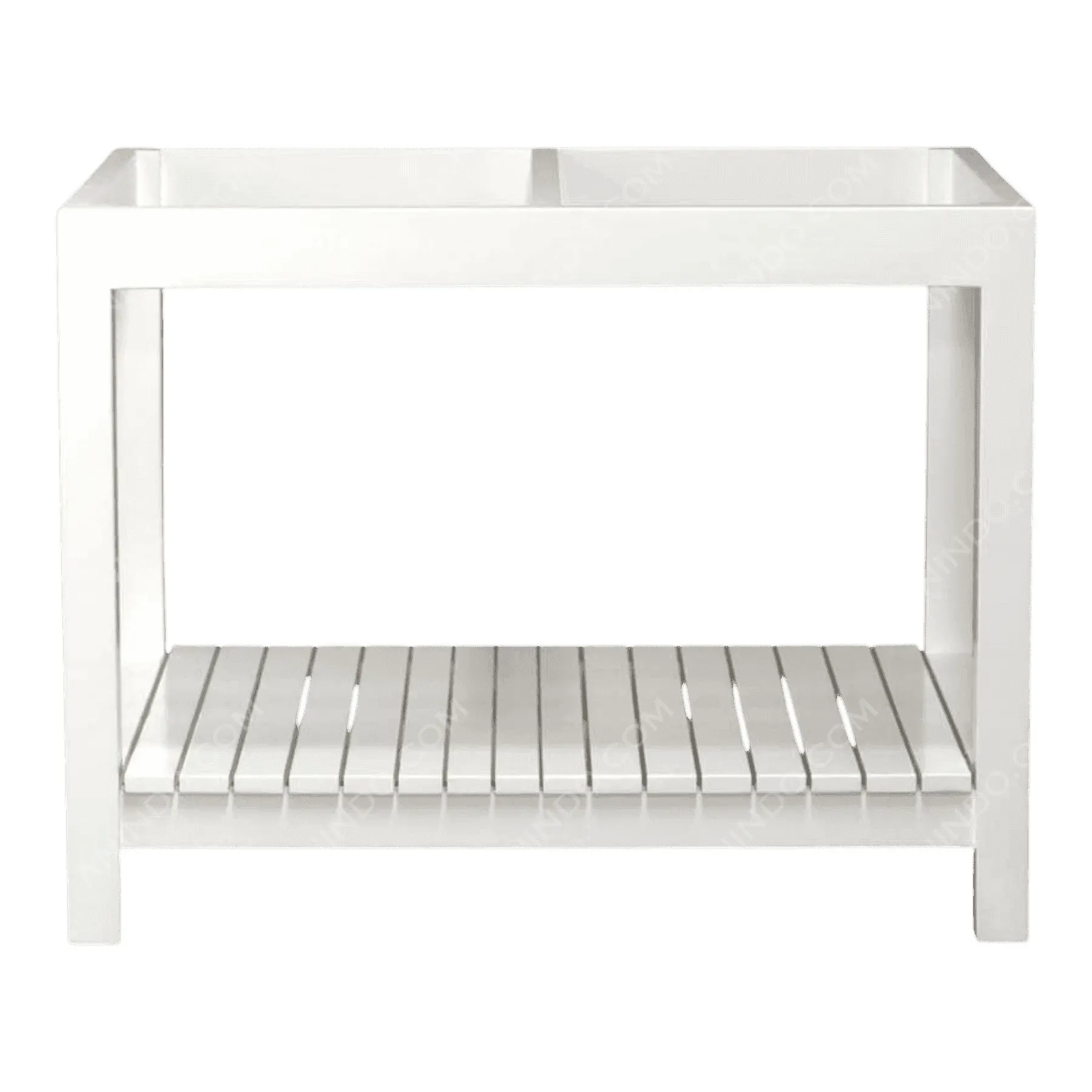 White double sink bathroom vanity frame