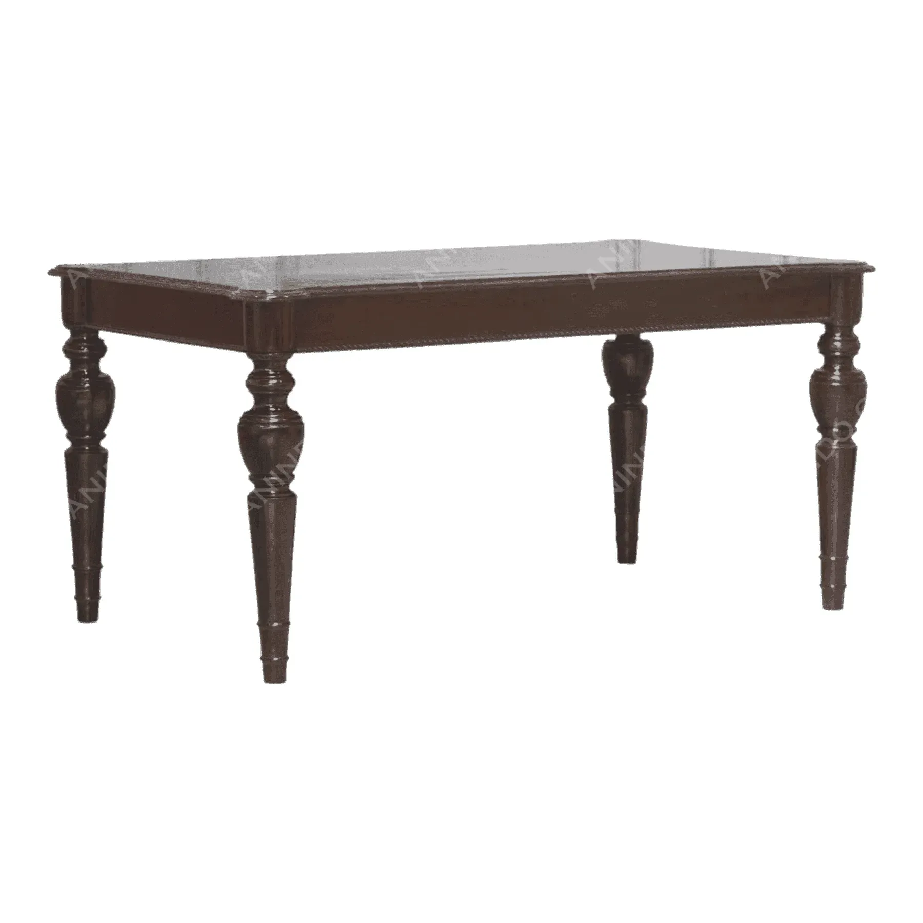 Dark wood rectangular dining table