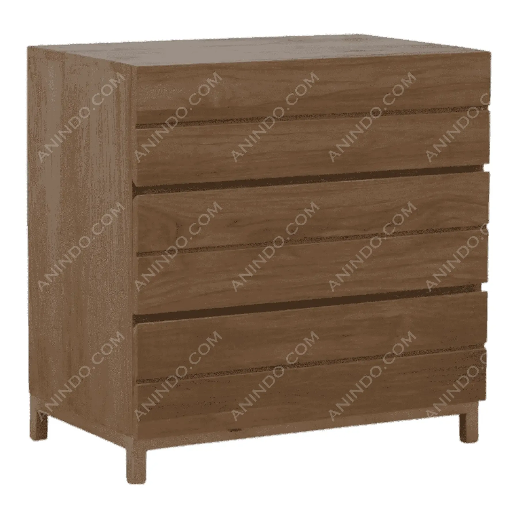 Modern wooden dresser with four drawers