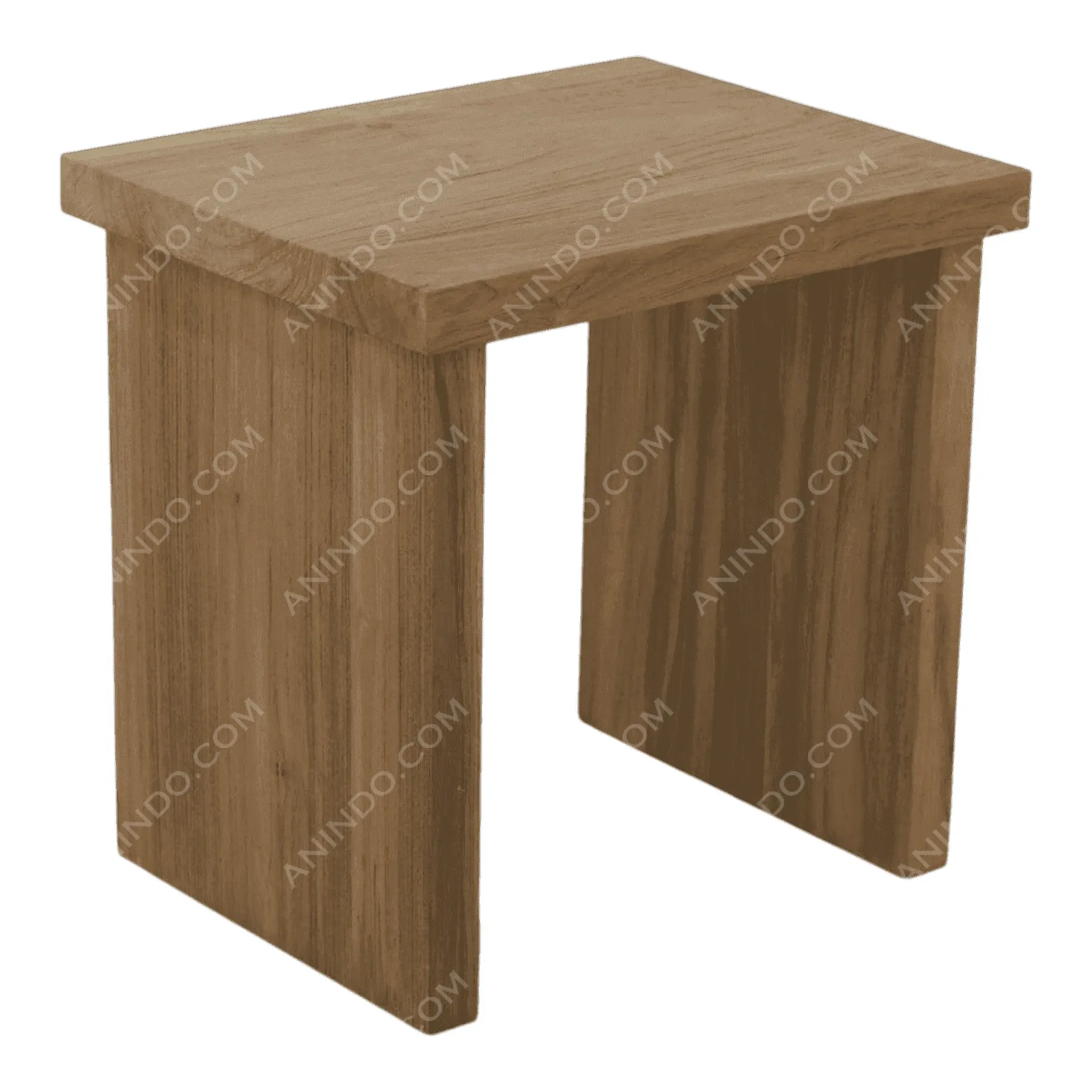 Simple wooden side table with natural finish