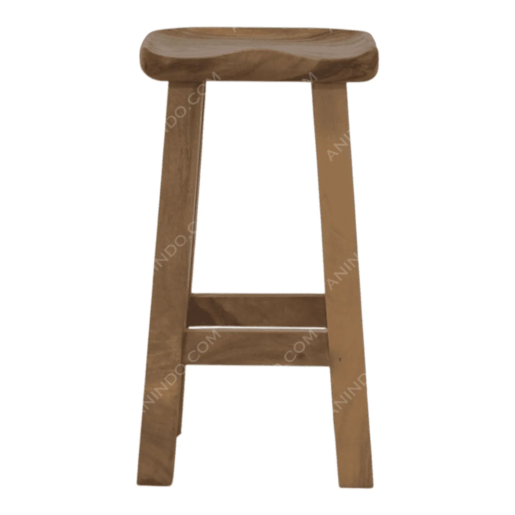 Wooden bar stool with square seat