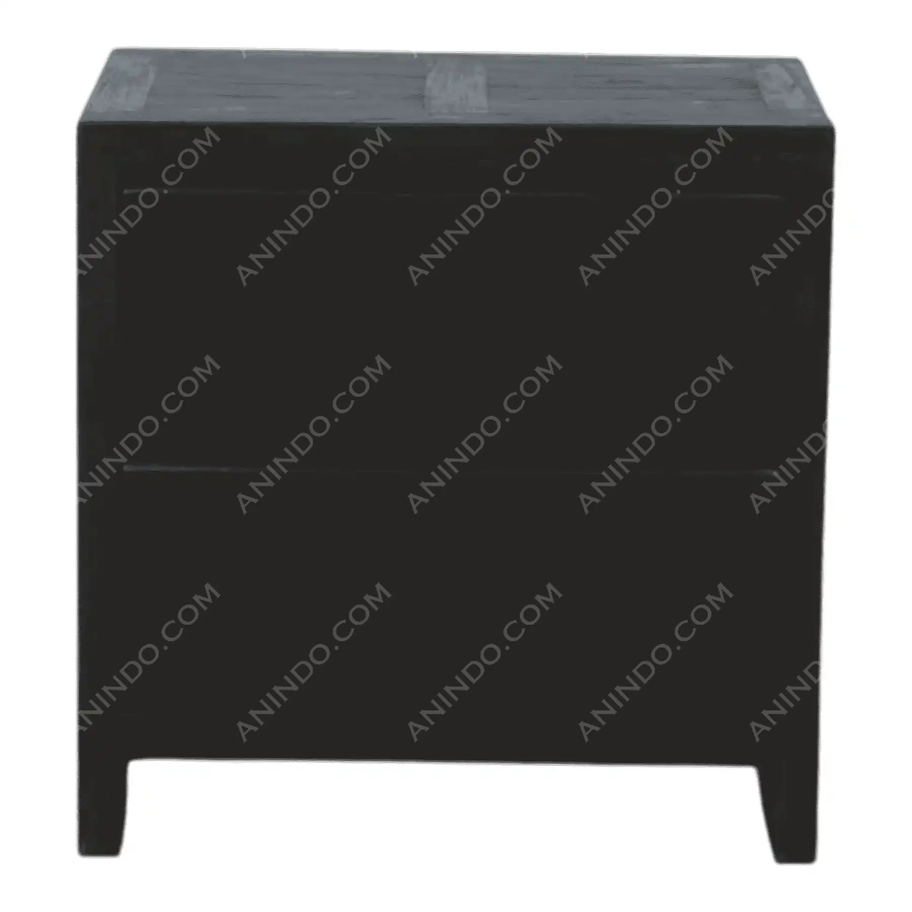 Black wooden two-drawer nightstand