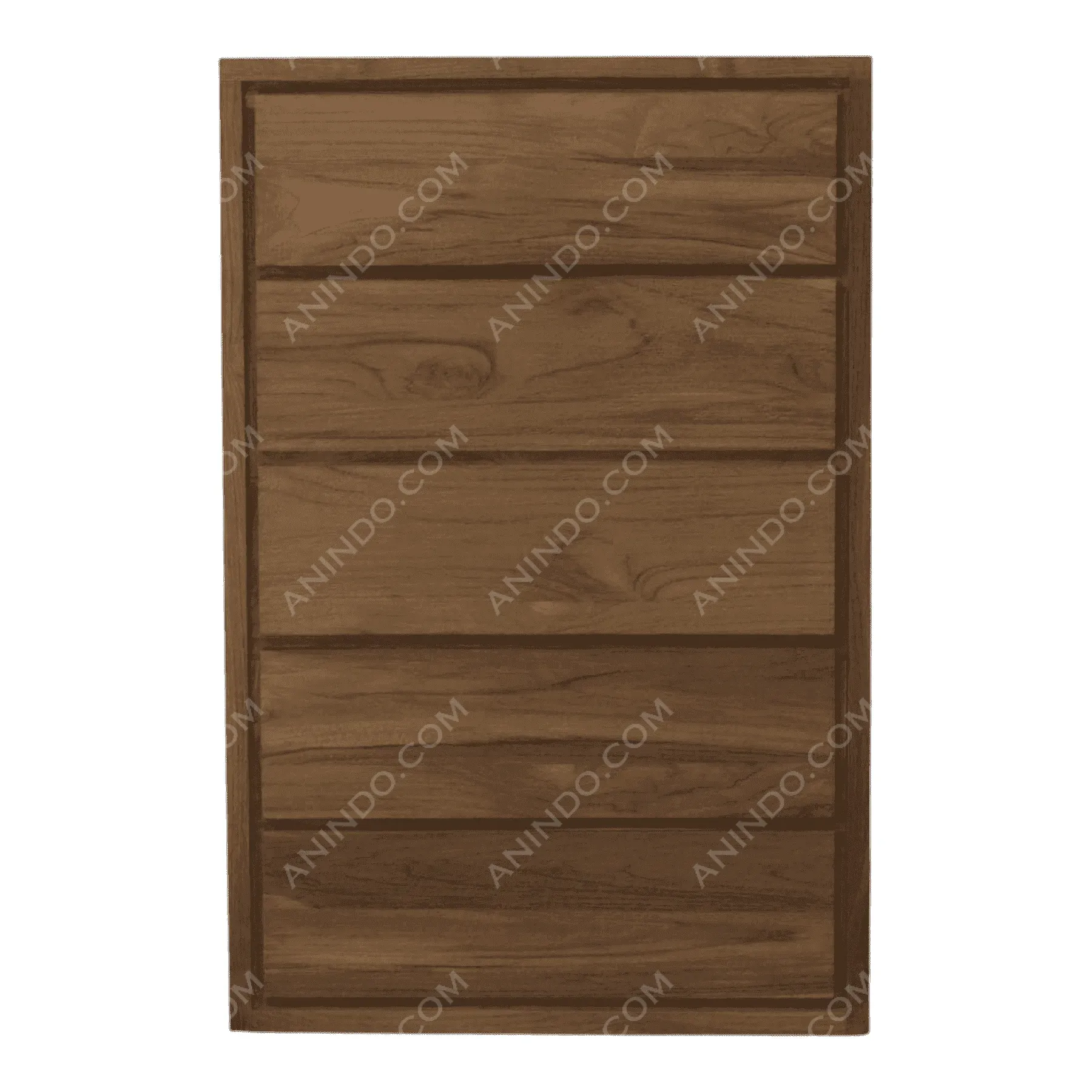 Modern wooden dresser with five drawers