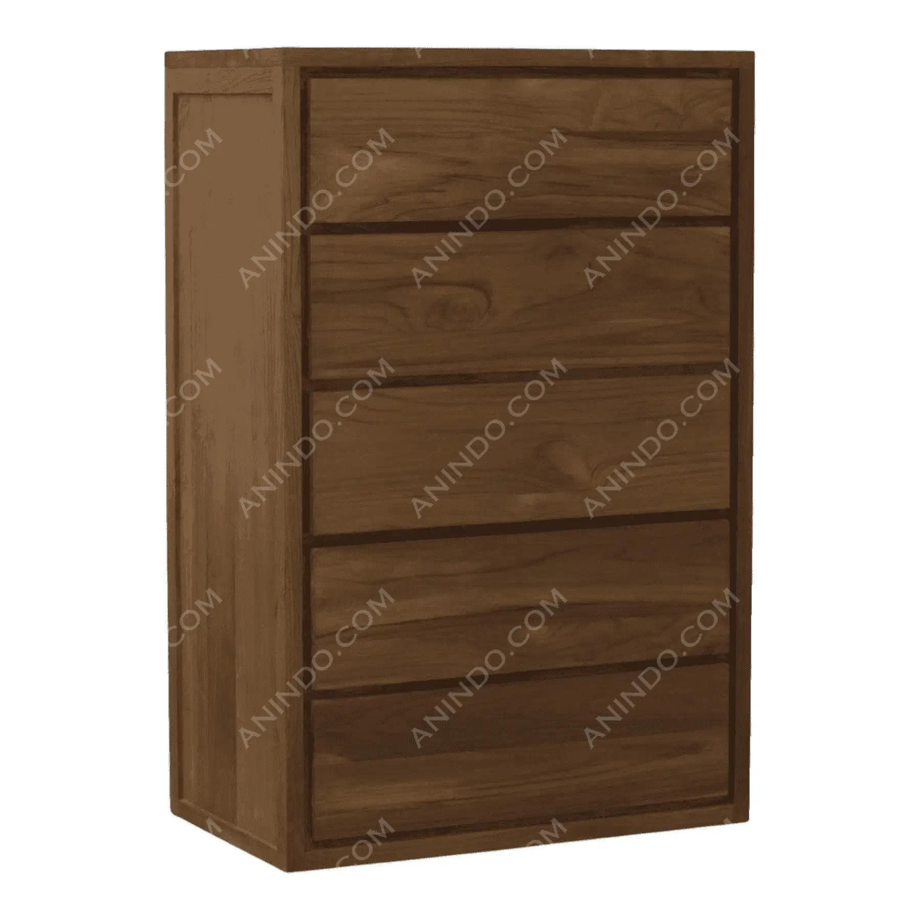 Wooden five-drawer dresser with smooth finish