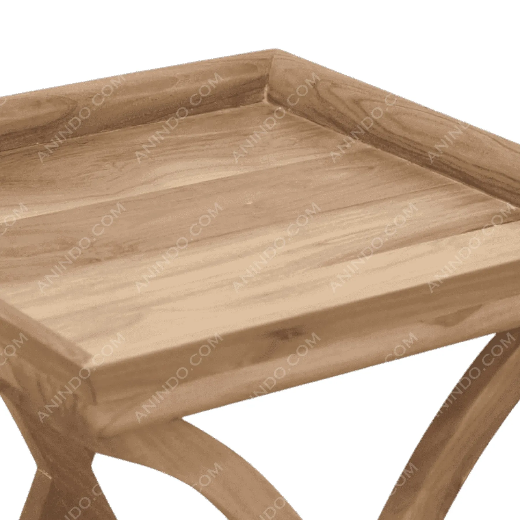 Light wood side table with square top
