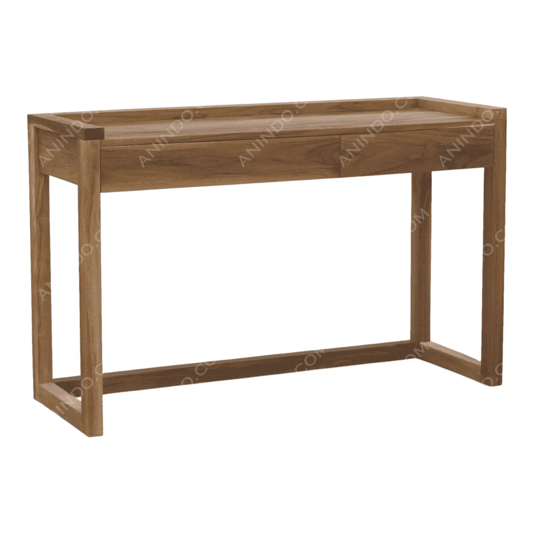 Modern wooden desk with open frame design